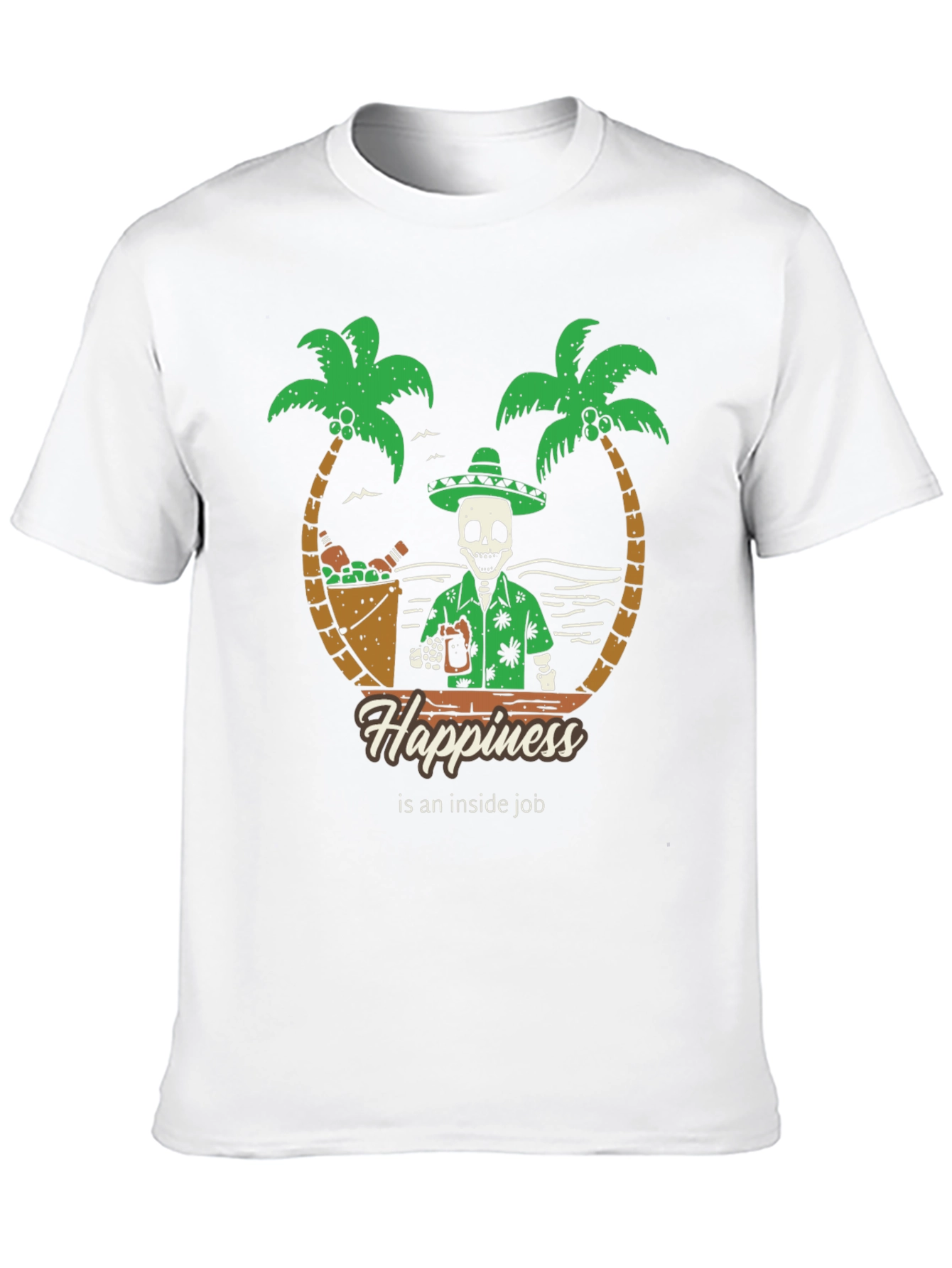 Black Happiness Inside Job Skeleton T-Shirt view 10