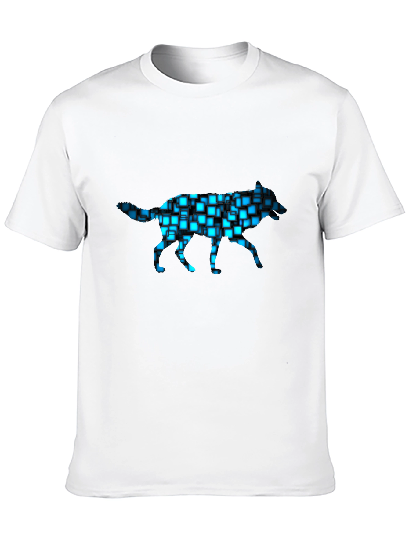 Black Cyber Wolf T-Shirt - Black Graphic Tee view 10