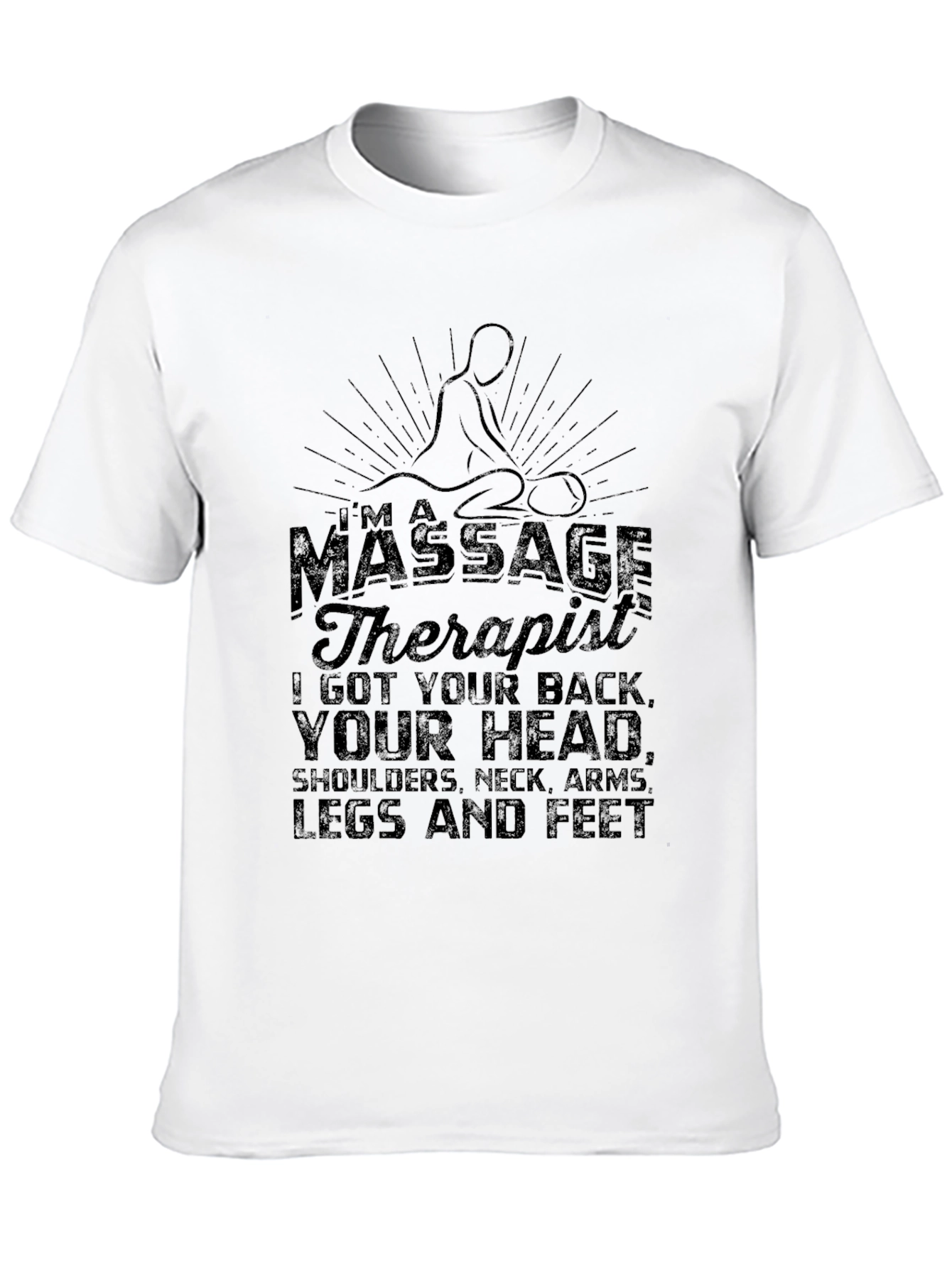 Black Massage Therapist Graphic T-Shirt - I Got Your Back view 10