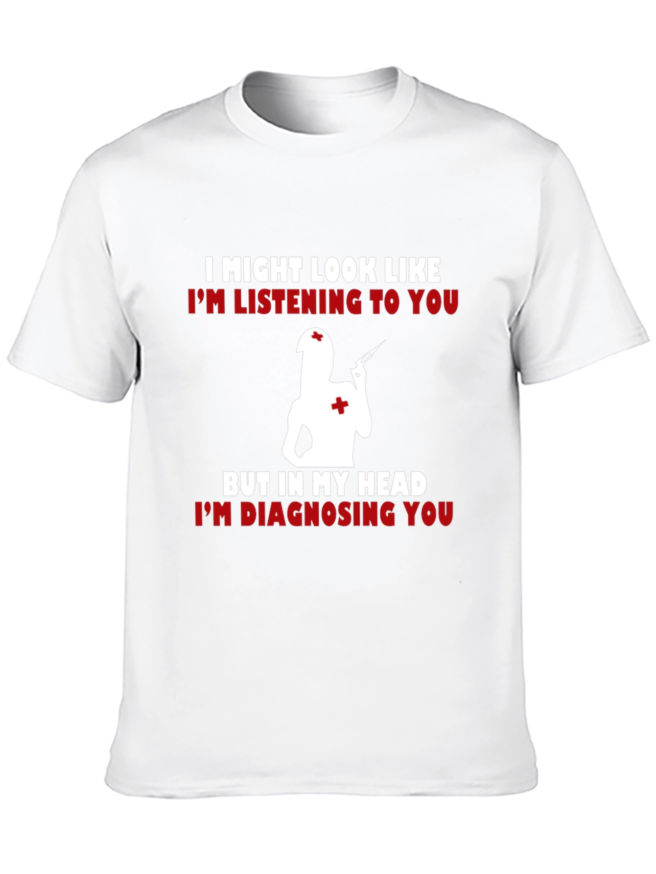 Black Funny Nurse T-Shirt - Diagnosing You! view 10