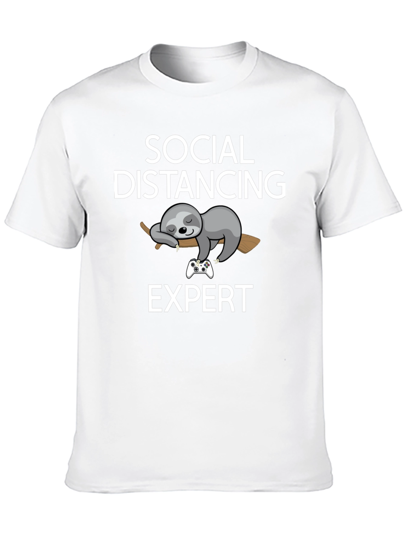 Black Social Distancing Expert Sloth Graphic Tee view 10