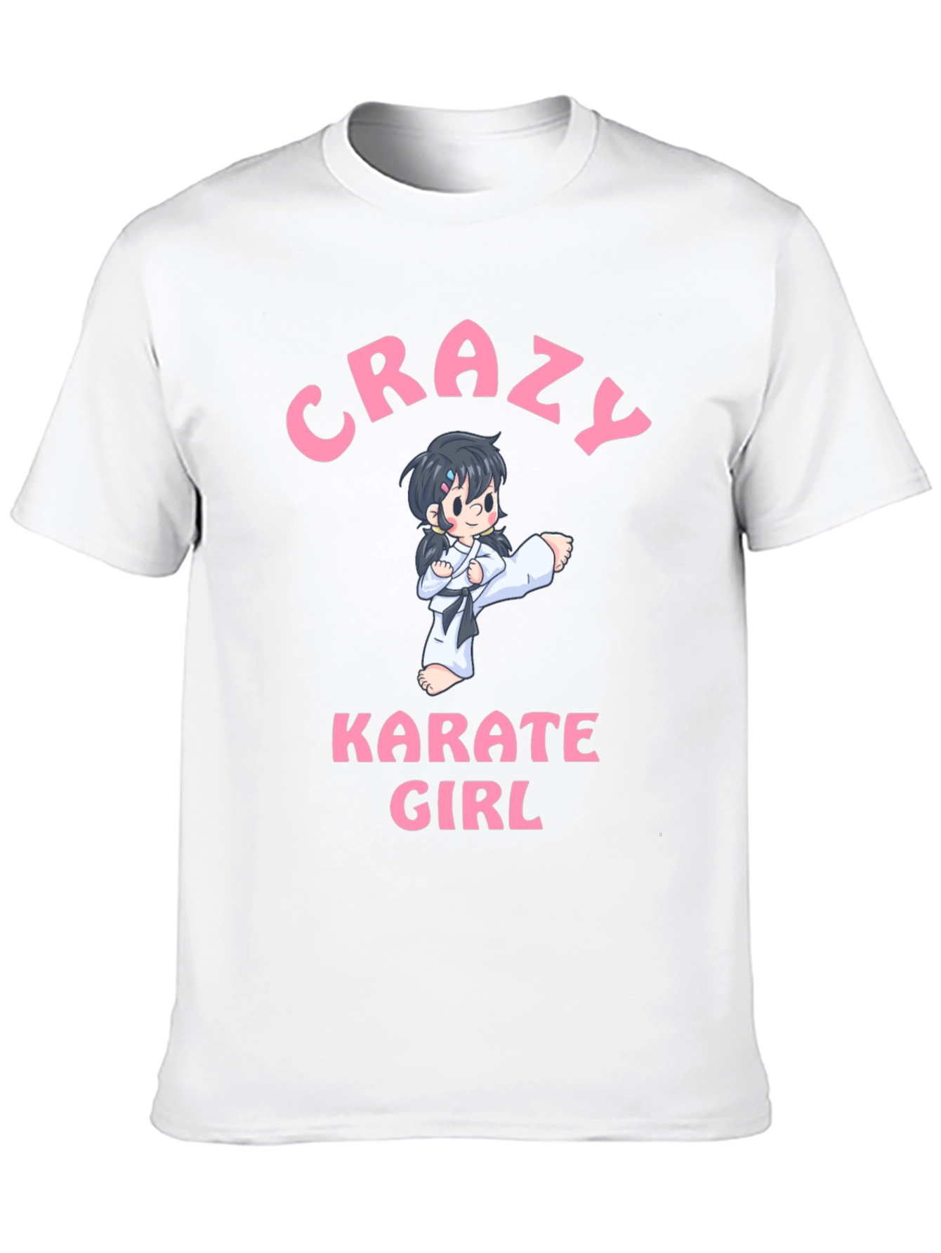 Black Crazy Karate Girl Black T-Shirt view 10
