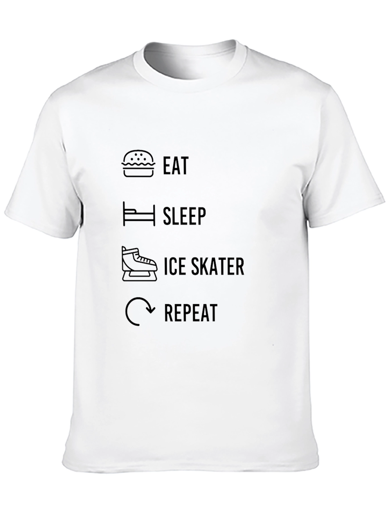 Black Eat Sleep Ice Skater Repeat T-Shirt view 10