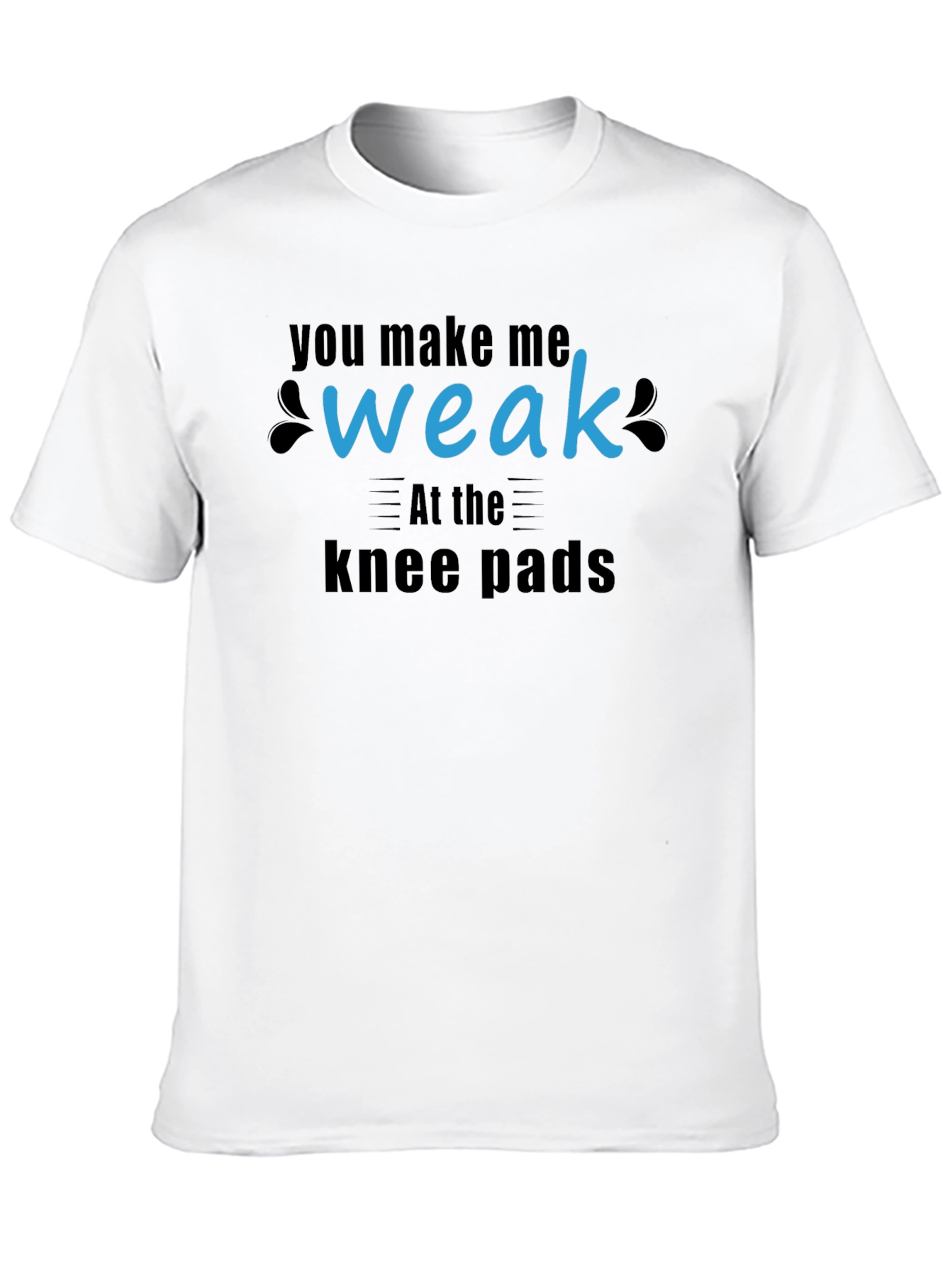 Black Humorous "Weak at the Knee Pads" Graphic Tee view 10