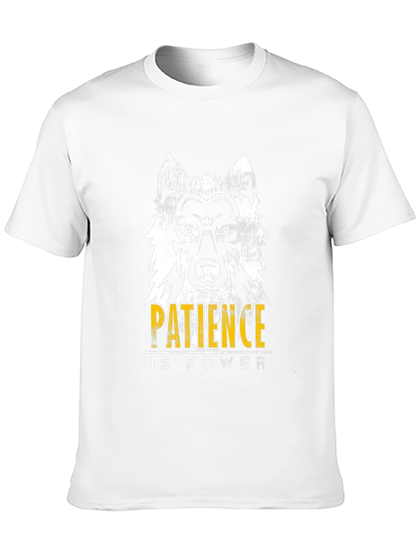 Black Wolf Patience is Power Graphic Tee - Black Cotton T-Shirt view 10