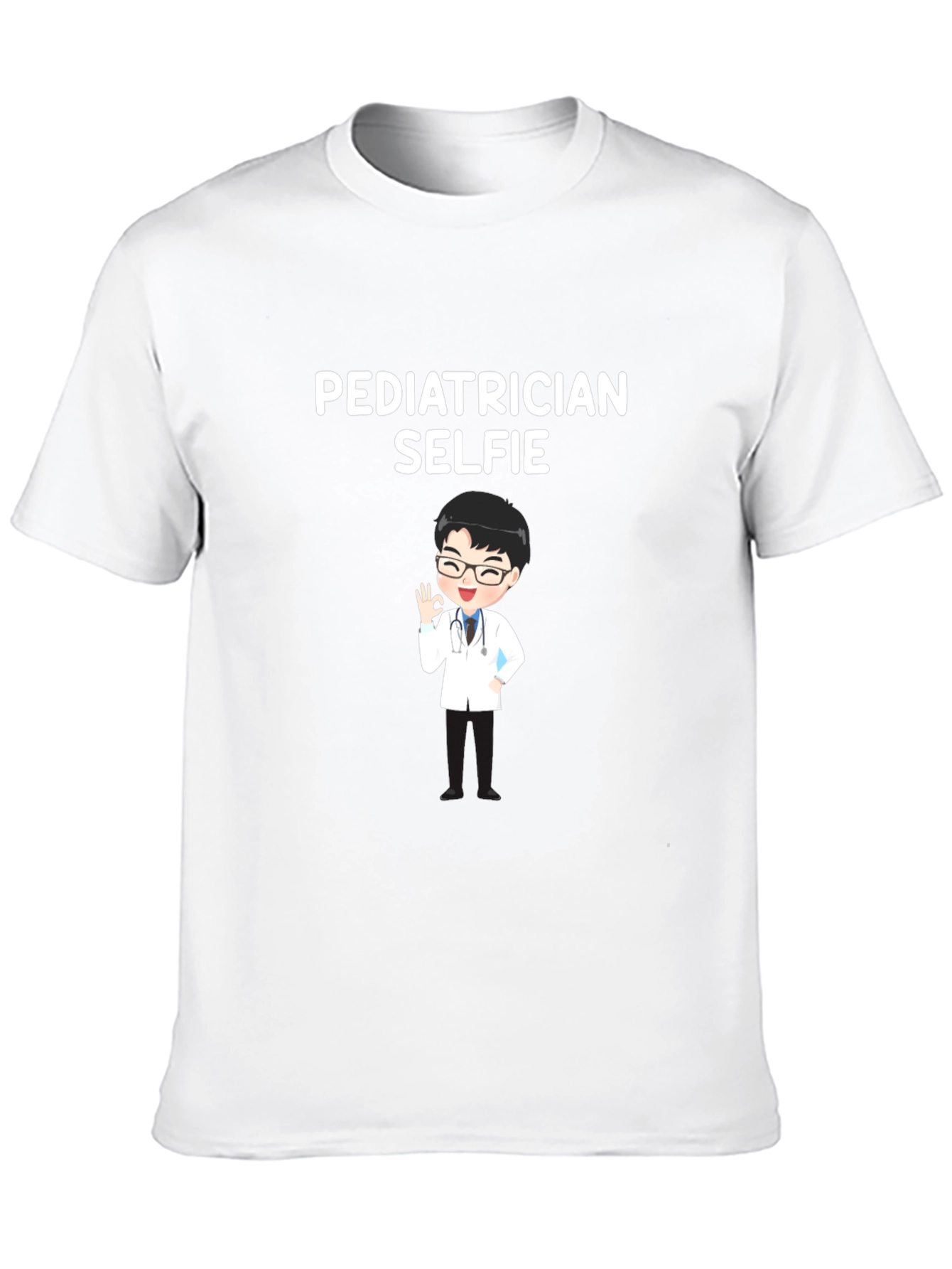 Black Pediatrician Selfie T-Shirt - Black view 10
