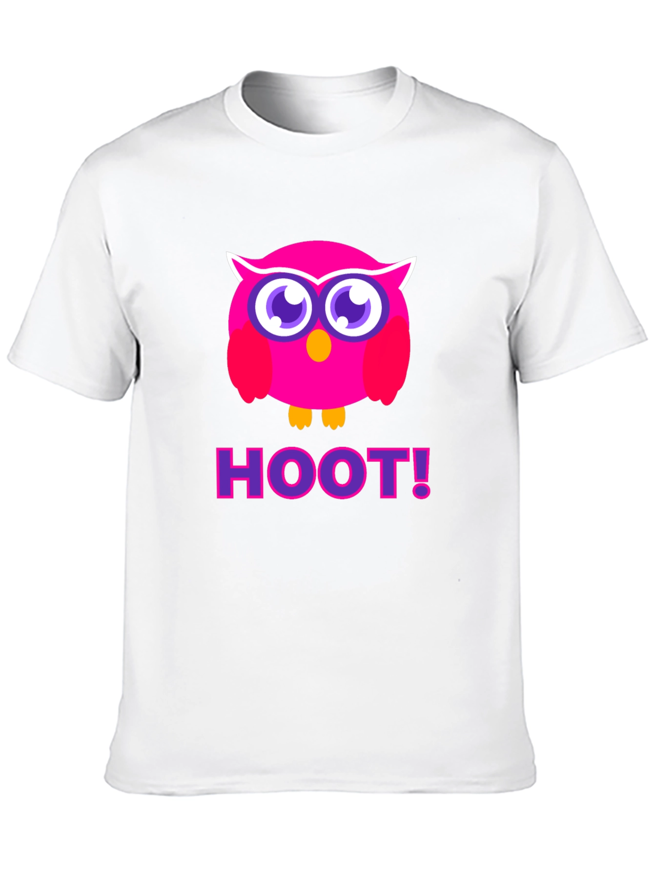 Black Pink Owl Hoot T-Shirt - Black Cotton Tee view 10