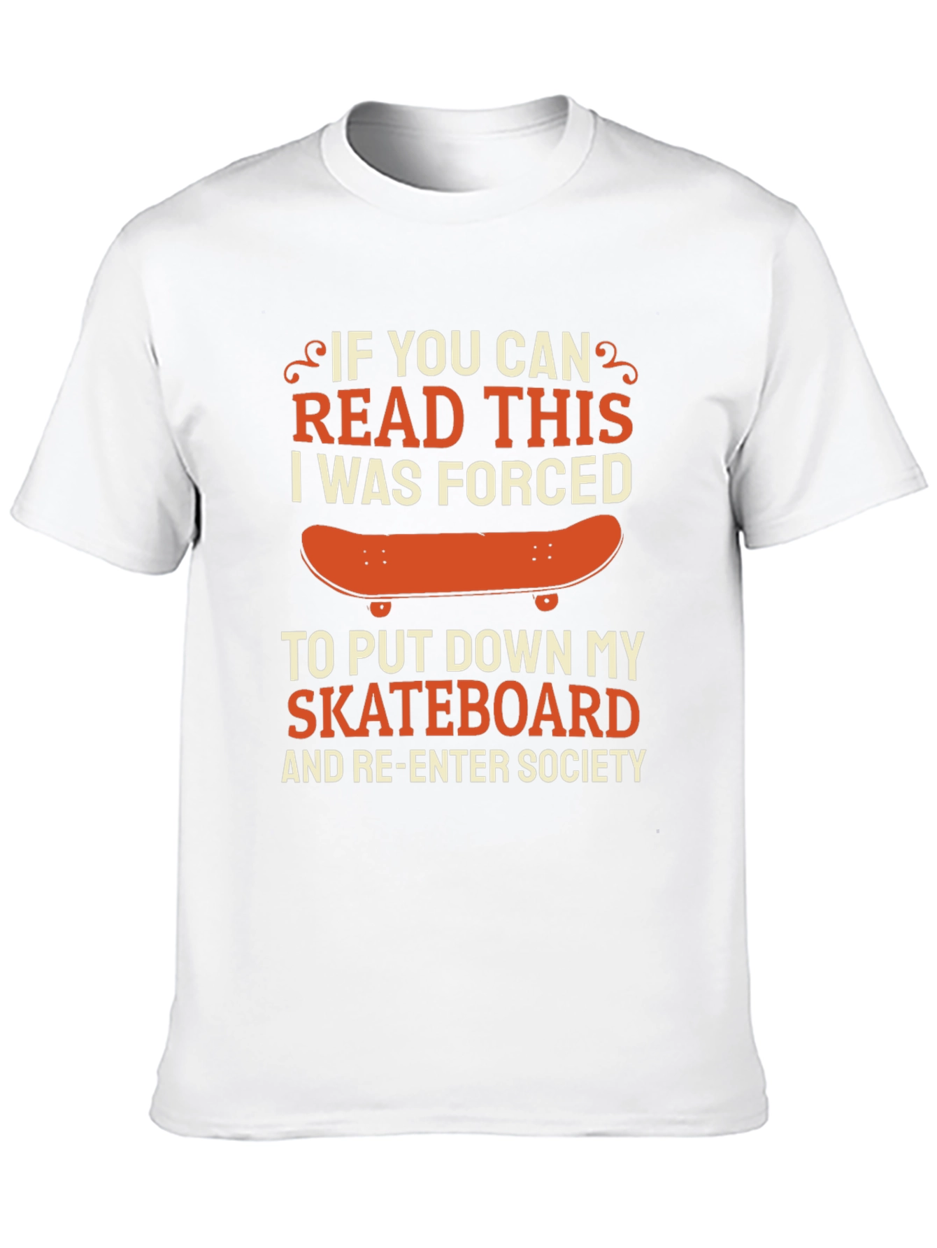 Black Funny Skateboarder T-Shirt: If You Can Read This view 10