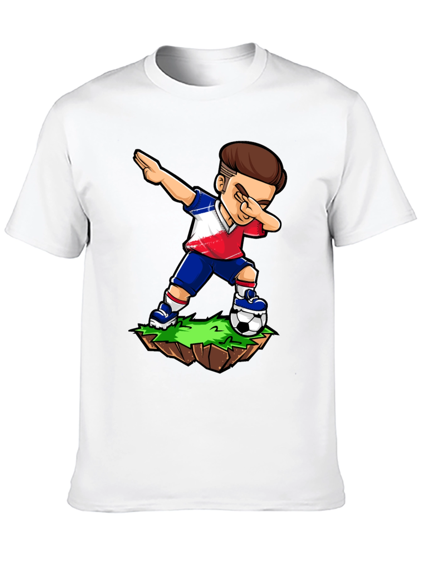 Black Dabbing Soccer Player Graphic Tee view 10