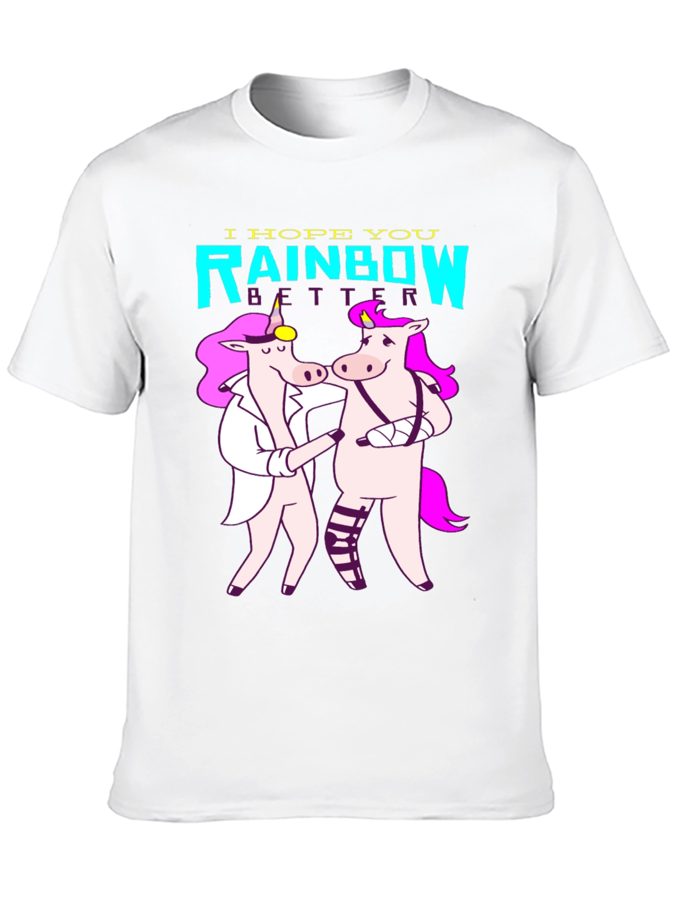 Black Unicorn Rainbow Get Well T-Shirt view 10