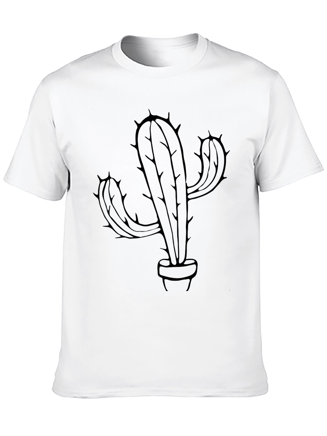 Black Black Cactus Print T-Shirt view 10
