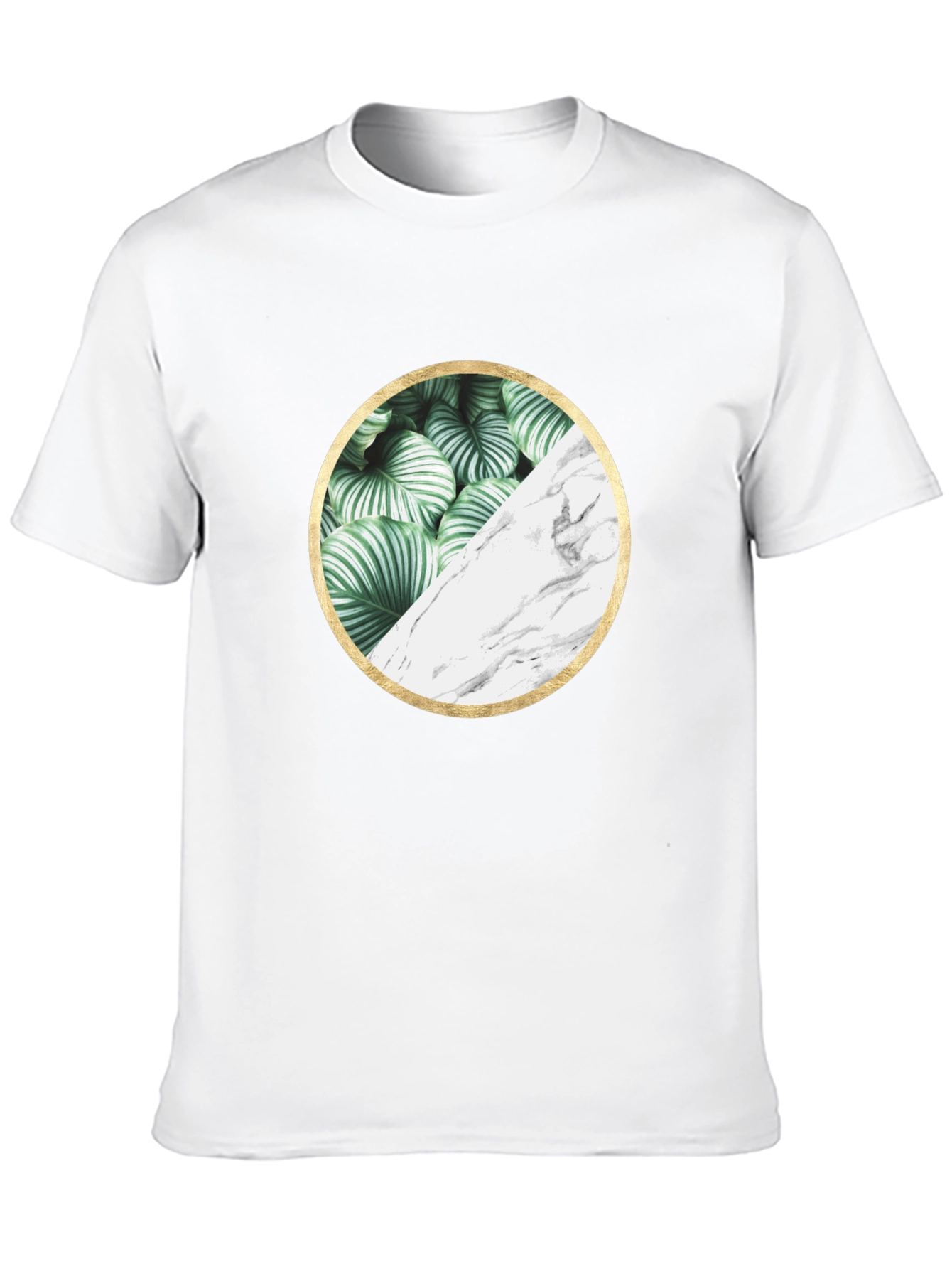 Nature Marble Circle Graphic Black Tee - 10