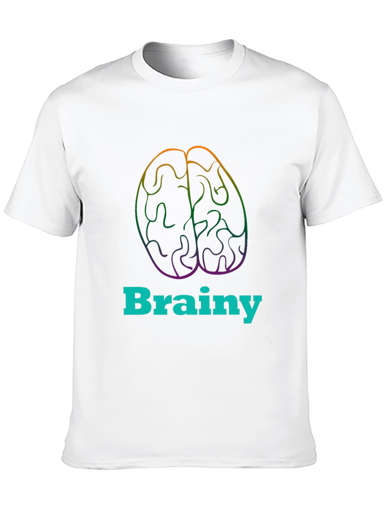 Black Brainy Tee - Colorful Brain Graphic T-Shirt view 10
