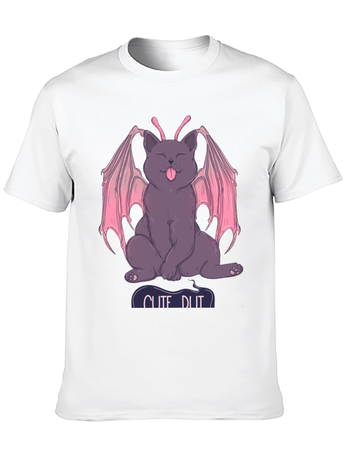 Black Cute Devil Cat Tee - Funny Graphic T-Shirt view 10