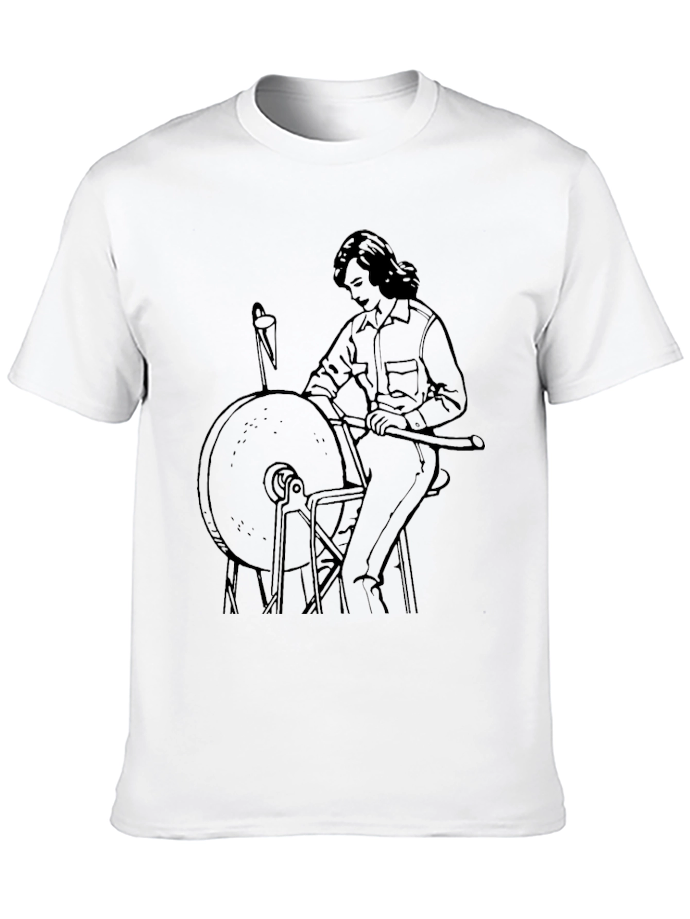 Black Retro Grinding Wheel Graphic Tee view 10