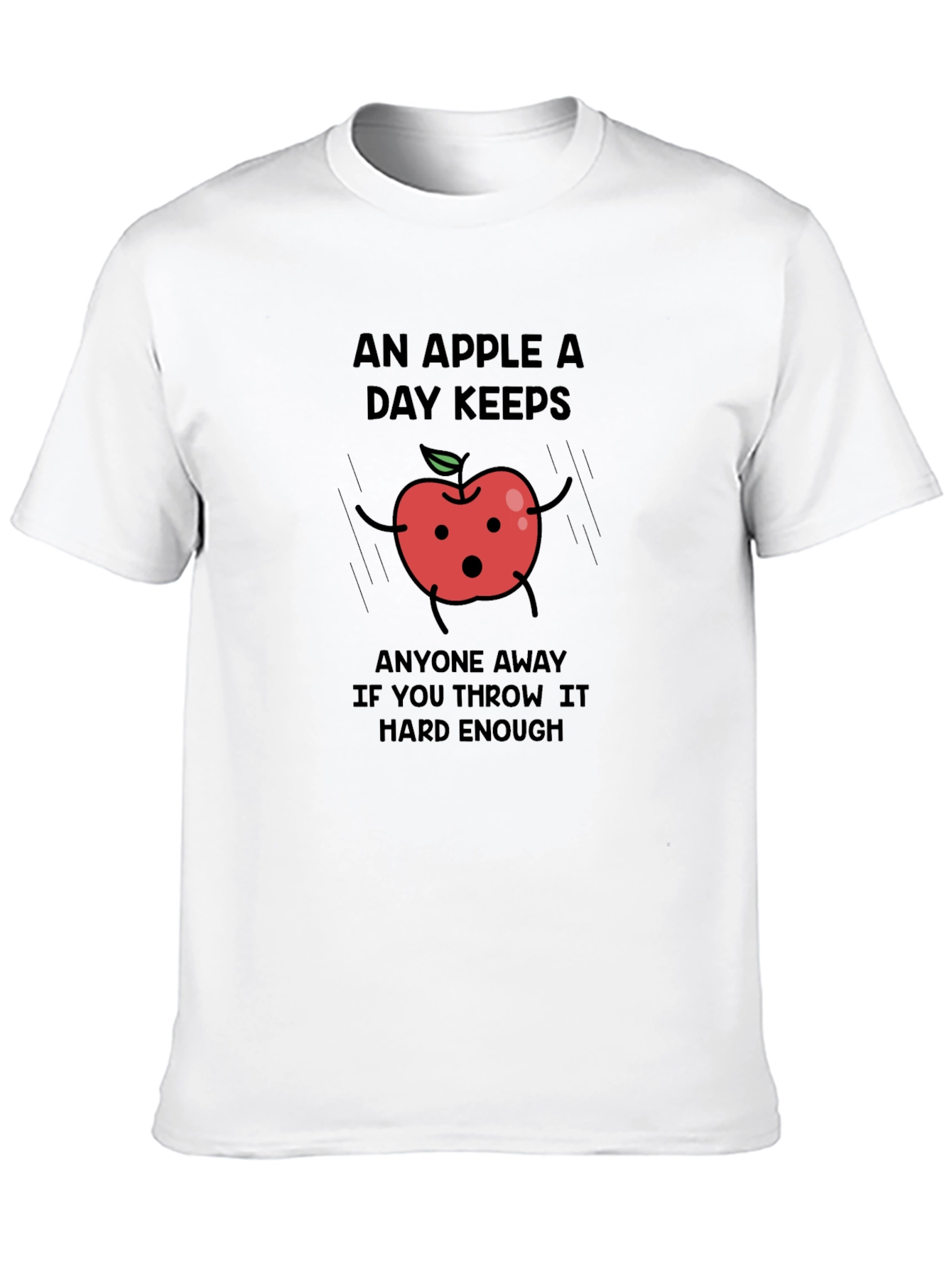 Black Funny Apple T-Shirt - An Apple a Day Keeps... view 10