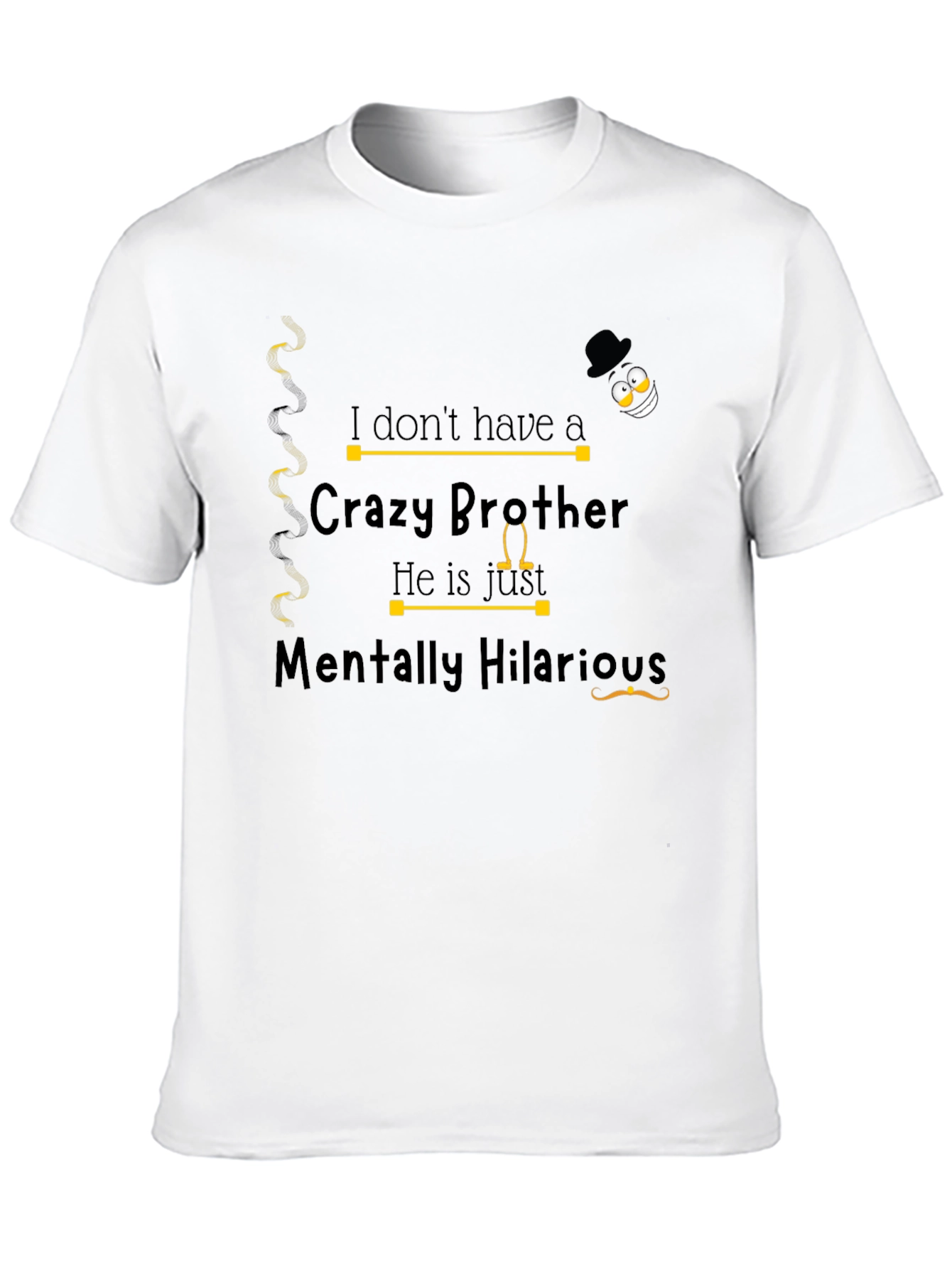Black Funny Brother T-Shirt - Crazy Brother view 10