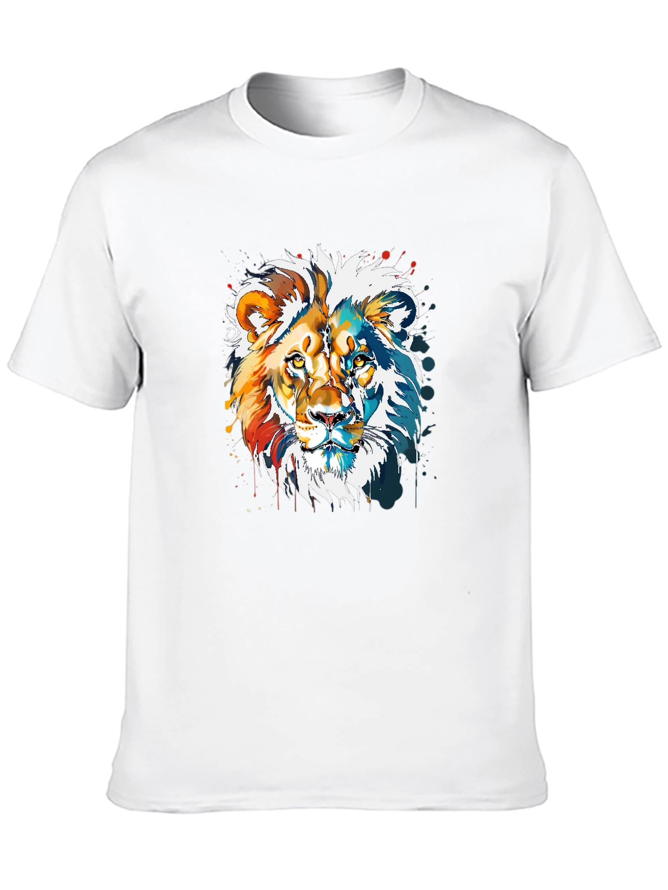 Black Lion Graphic Print Men's T-Shirt view 10