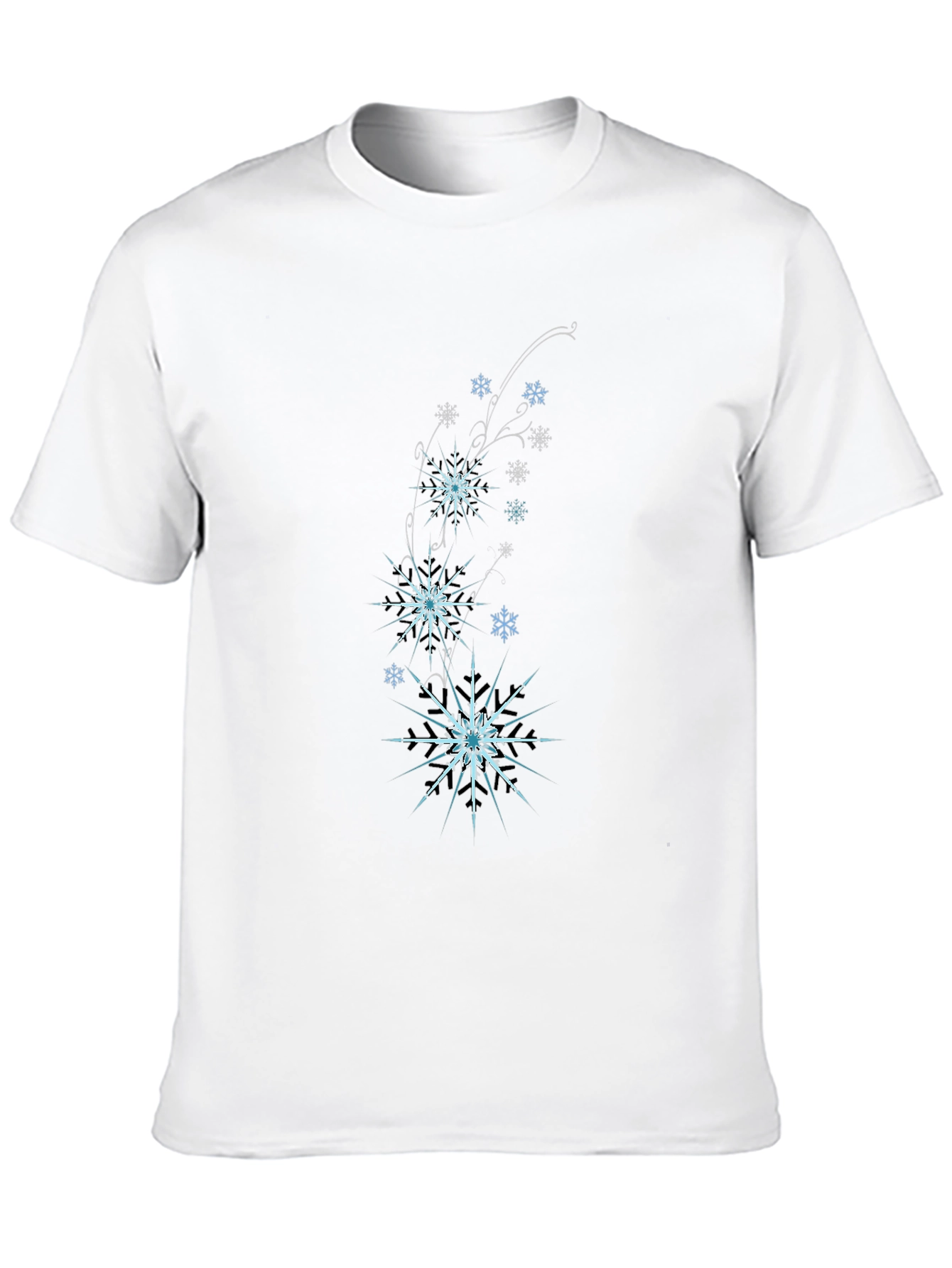 Black Snowflake Graphic Black T-Shirt view 10