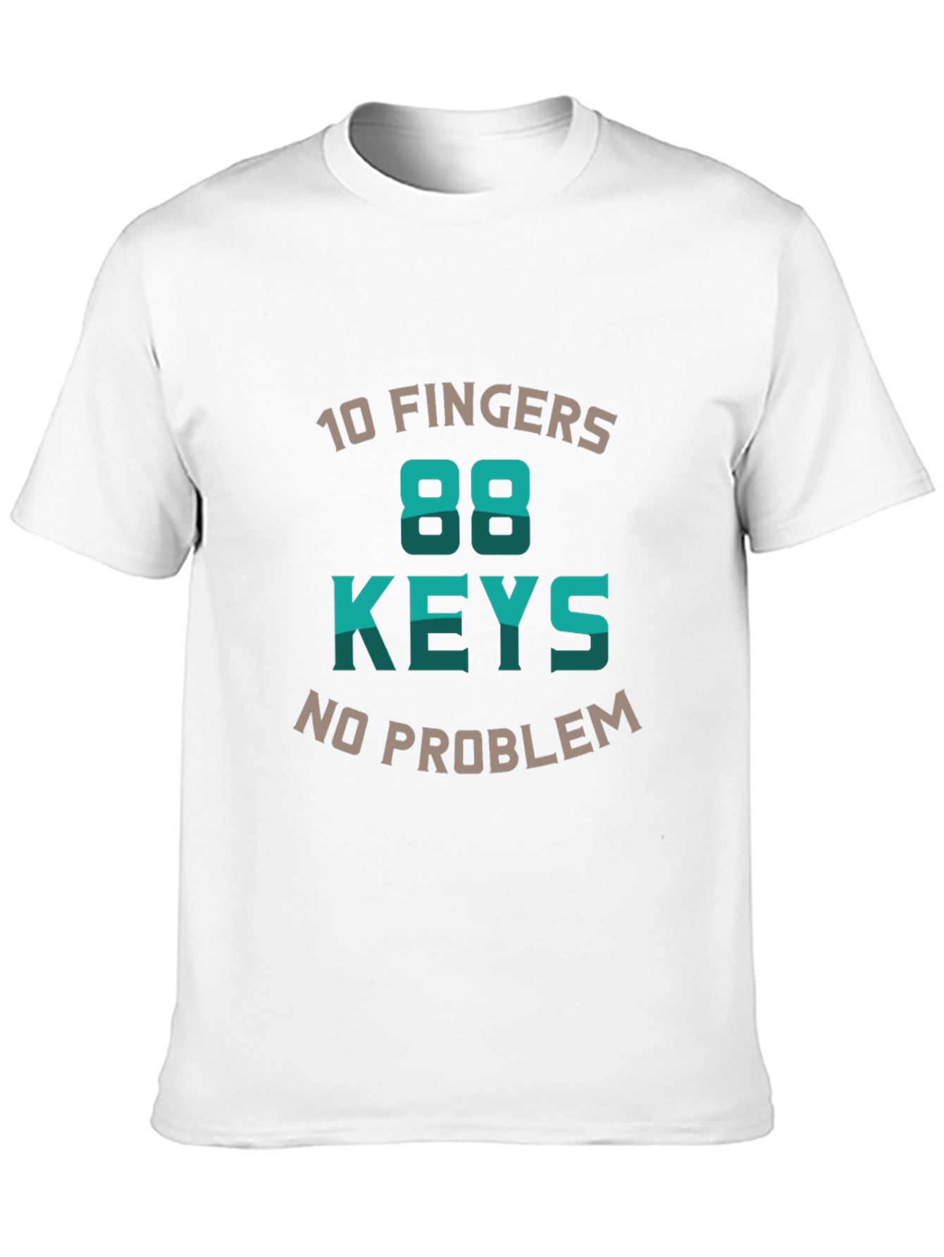 Black 10 Fingers 88 Keys No Problem Graphic Tee view 10