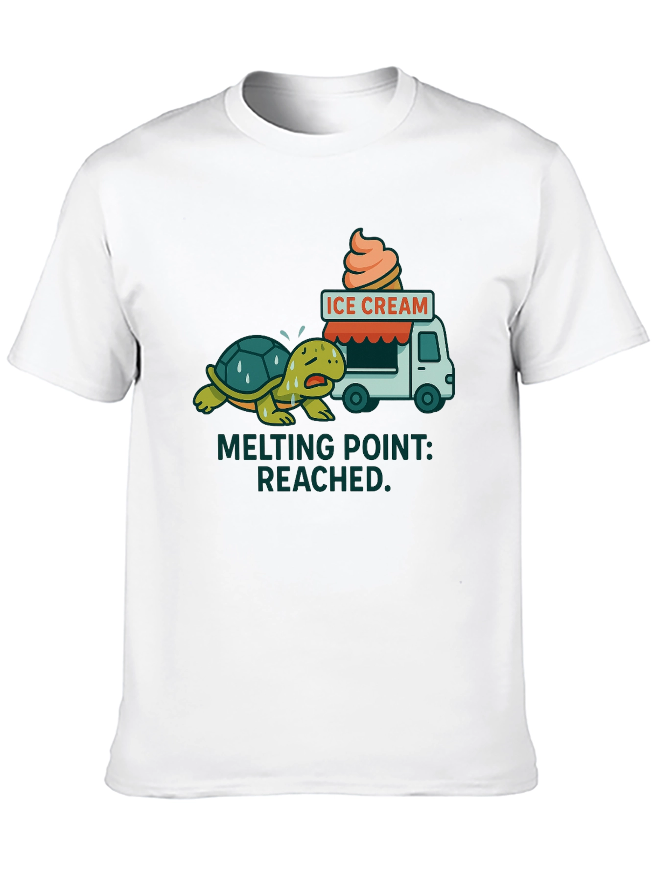 Black Melting Point Reached Turtle Ice Cream T-Shirt view 10