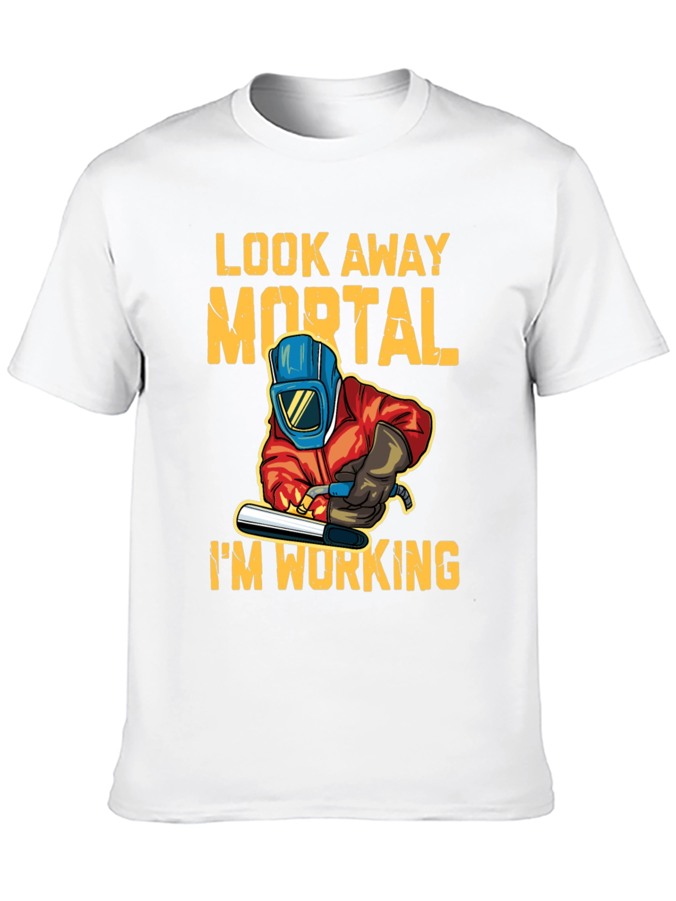 Black Look Away Mortal I'm Working T-Shirt view 10