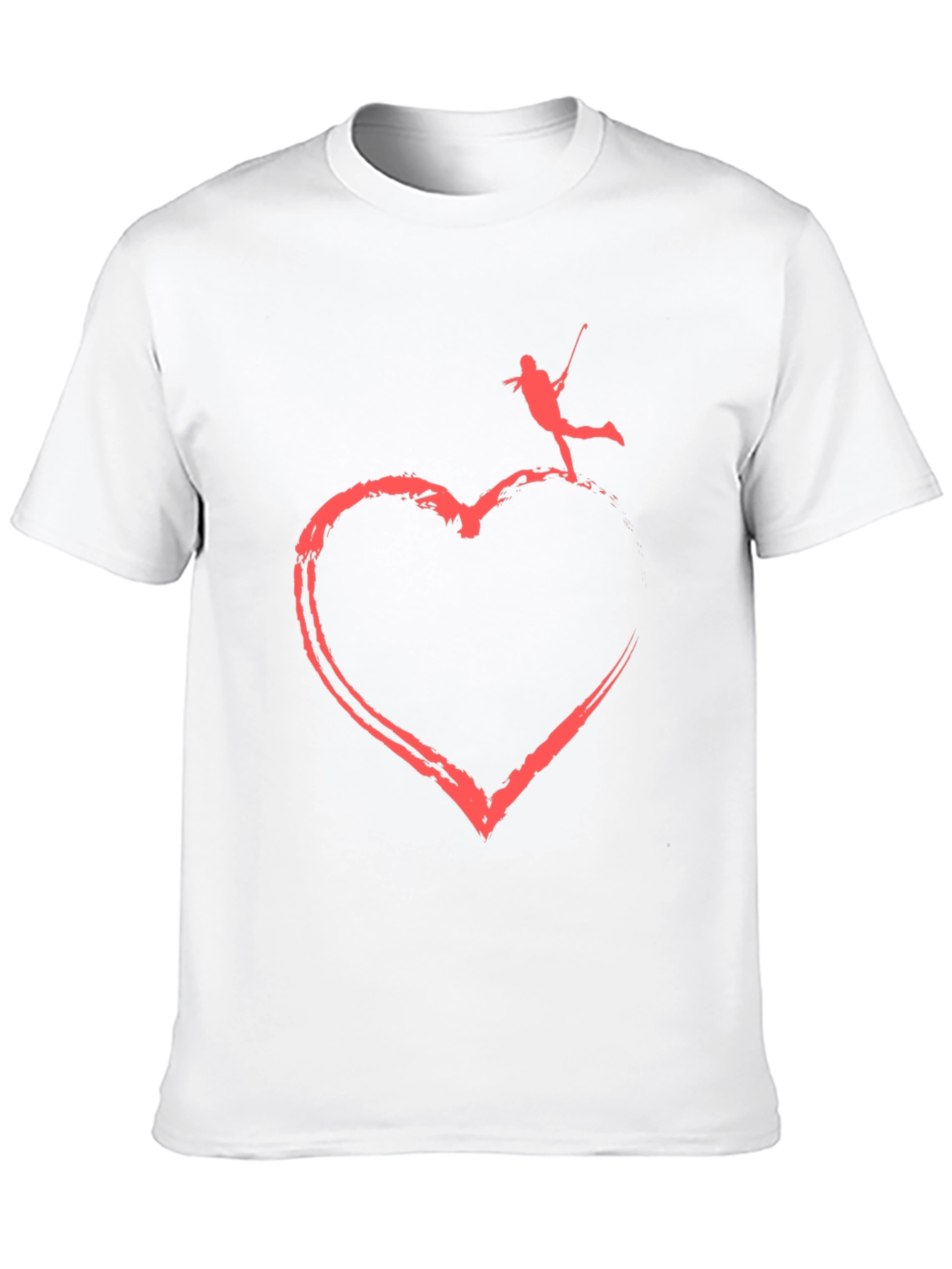 Black Golfer Heart Graphic Tee - Stylish Cotton T-Shirt view 10