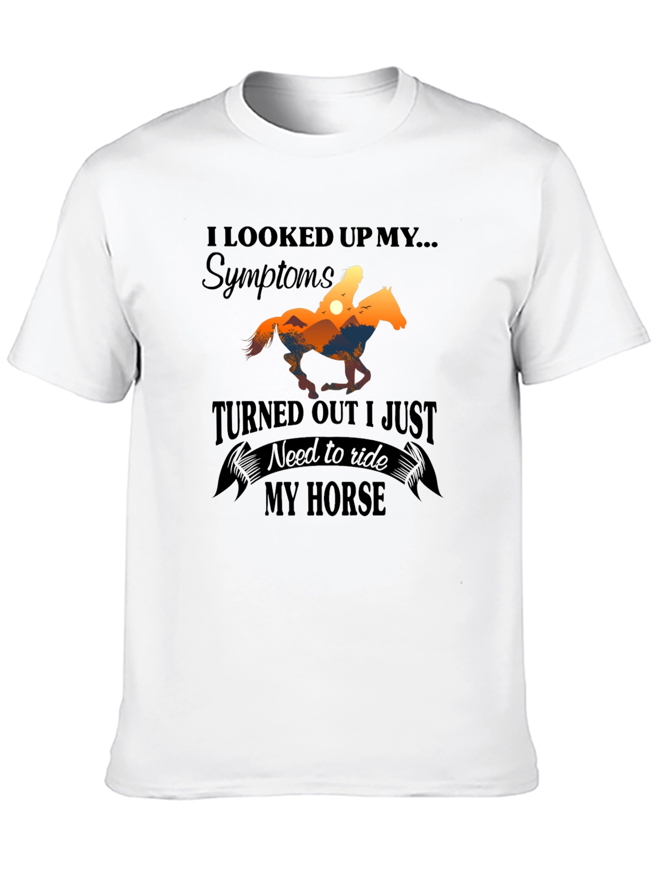Black Funny Horse Riding T-Shirt - Need to Ride My Horse Tee view 10