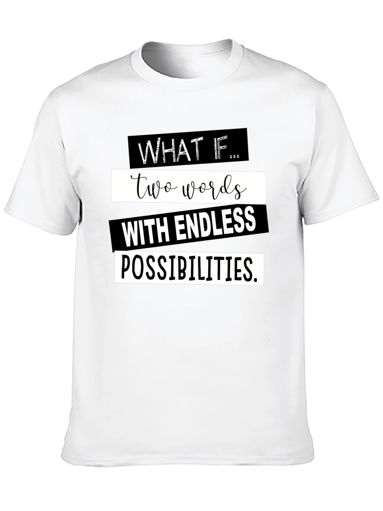 Black What If T-Shirt - Endless Possibilities Graphic Tee view 10
