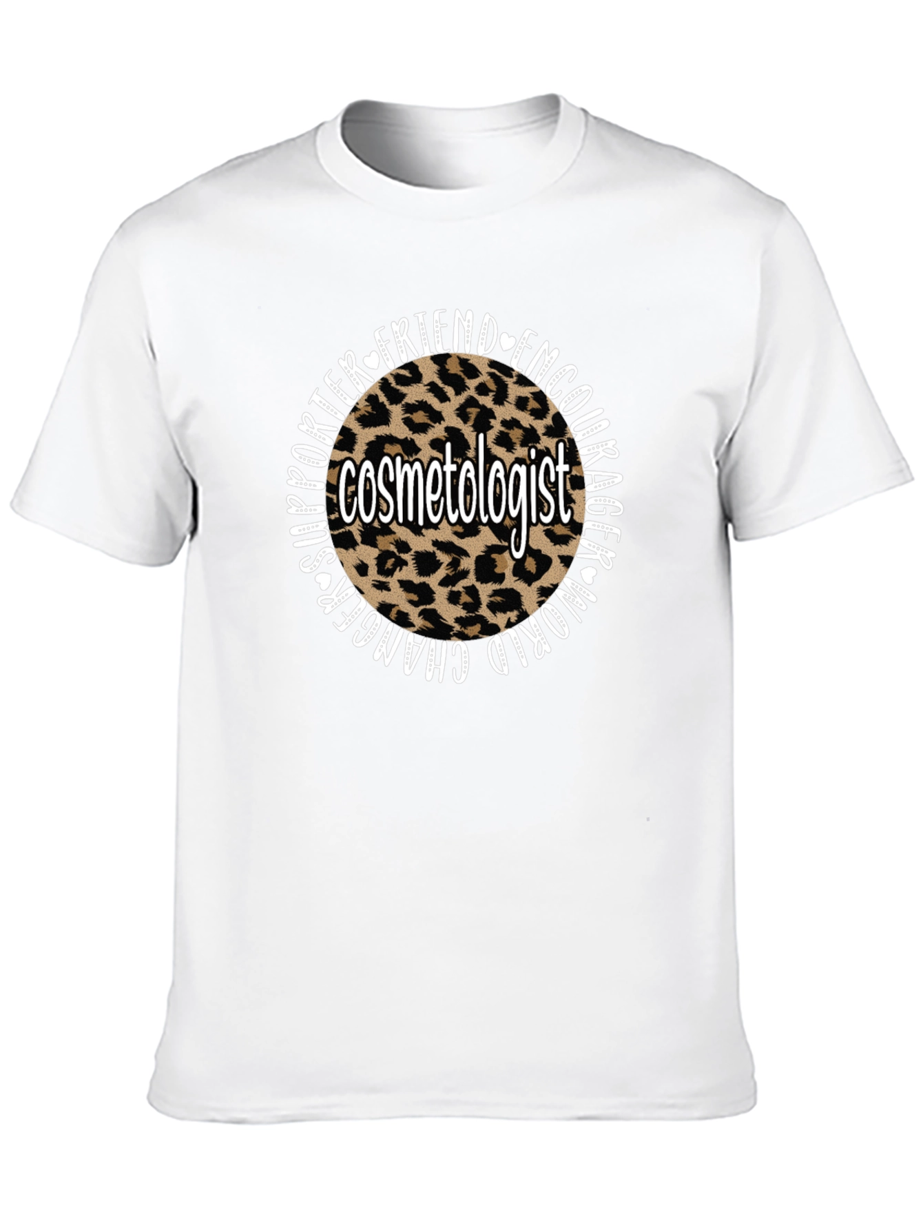 Black Cosmetologist Leopard Print Graphic T-Shirt view 10