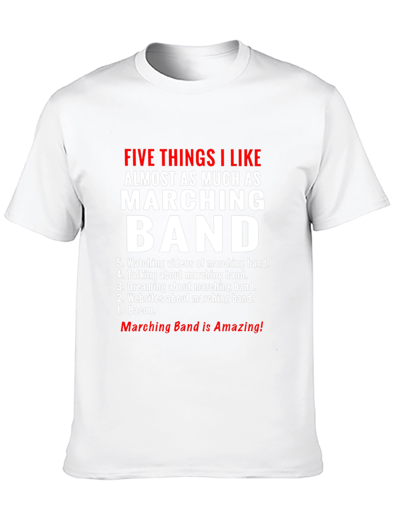 Black Marching Band Fan T-Shirt - Five Things I Like view 10