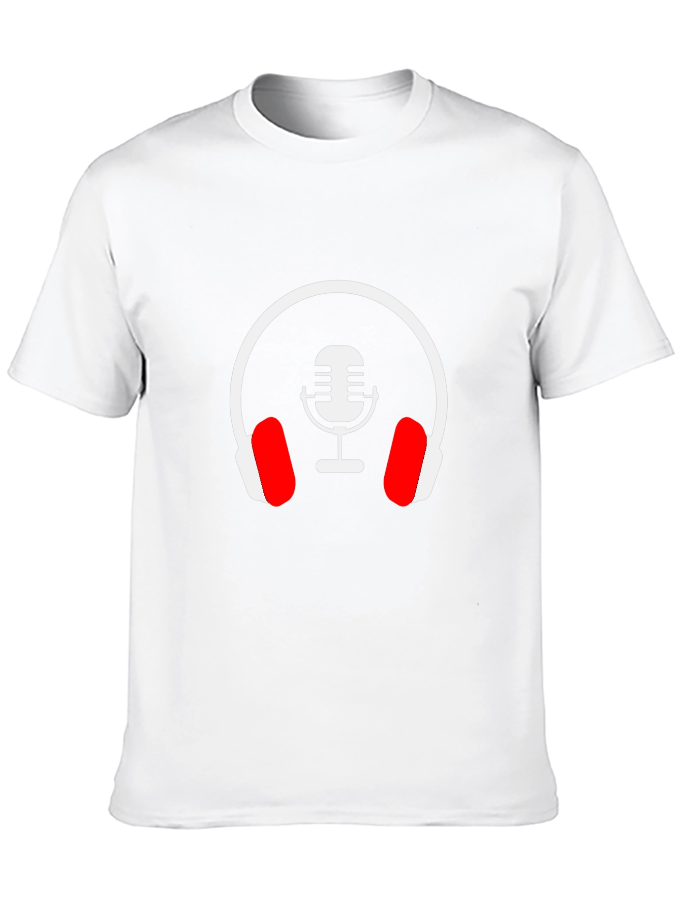 Black Podcast Microphone Headphones Graphic Tee view 10