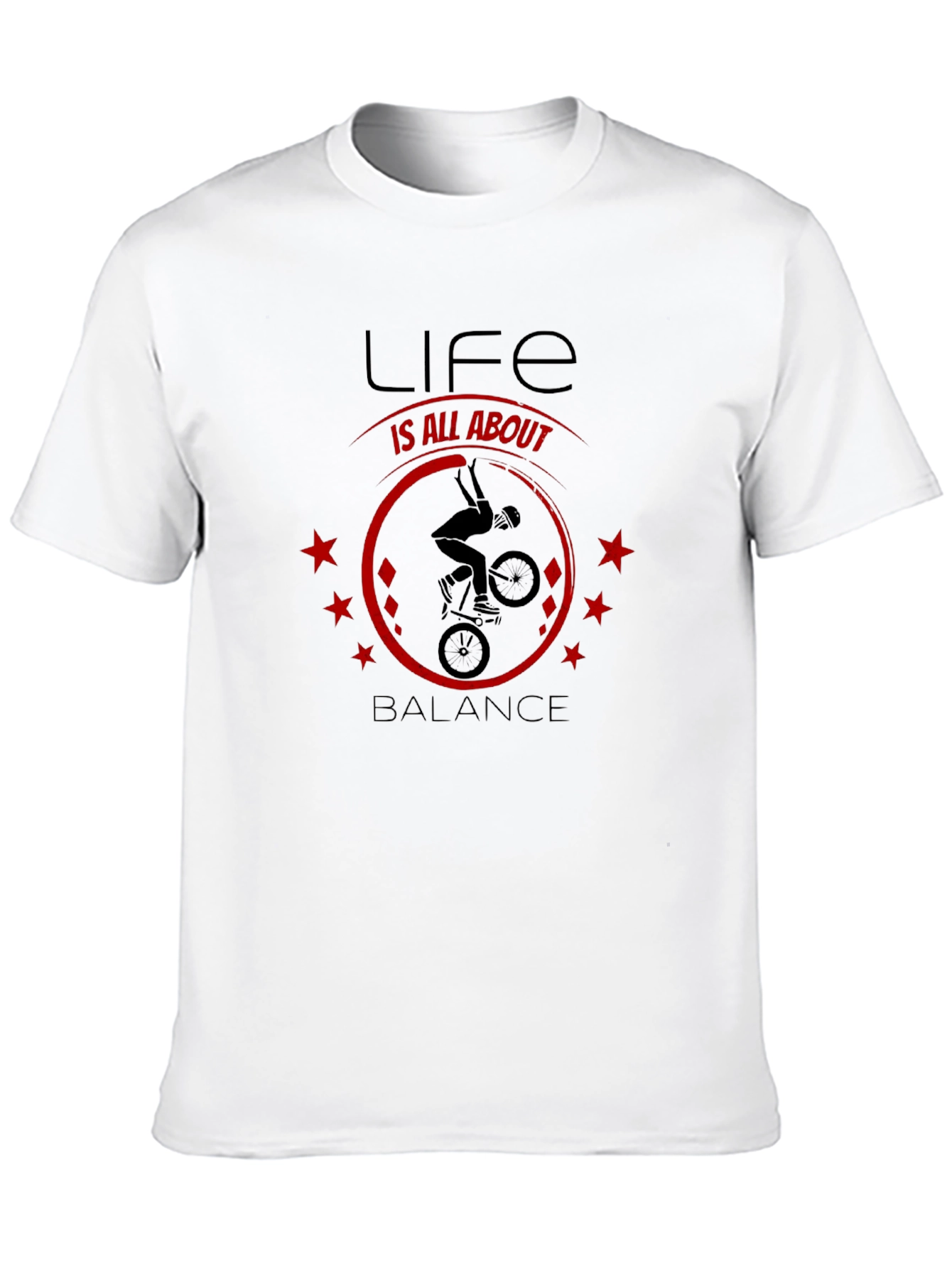 Black Life Is All About Balance T-Shirt - BMX Design view 10
