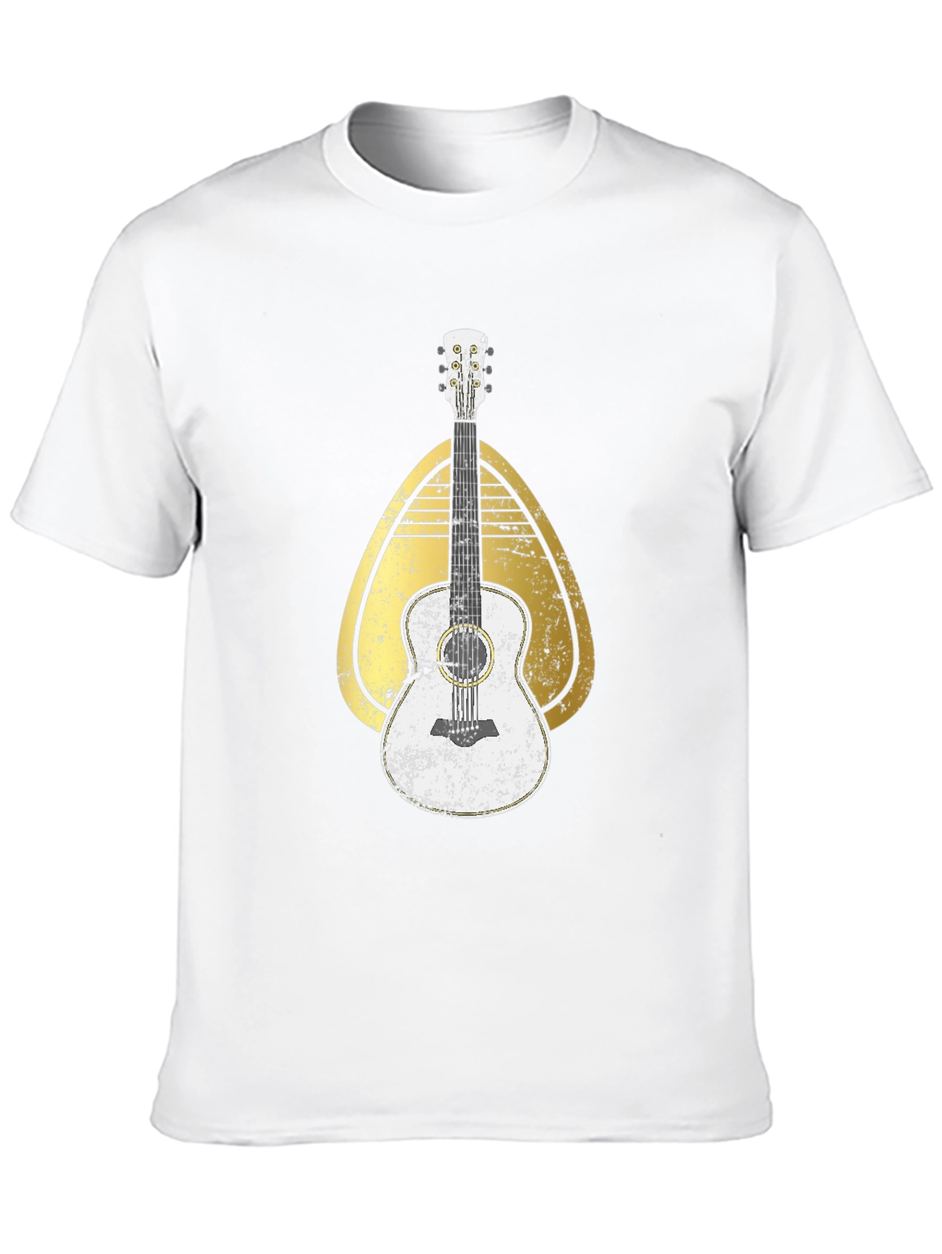 Black Guitar Graphic Tee - Retro Style Music Shirt view 10