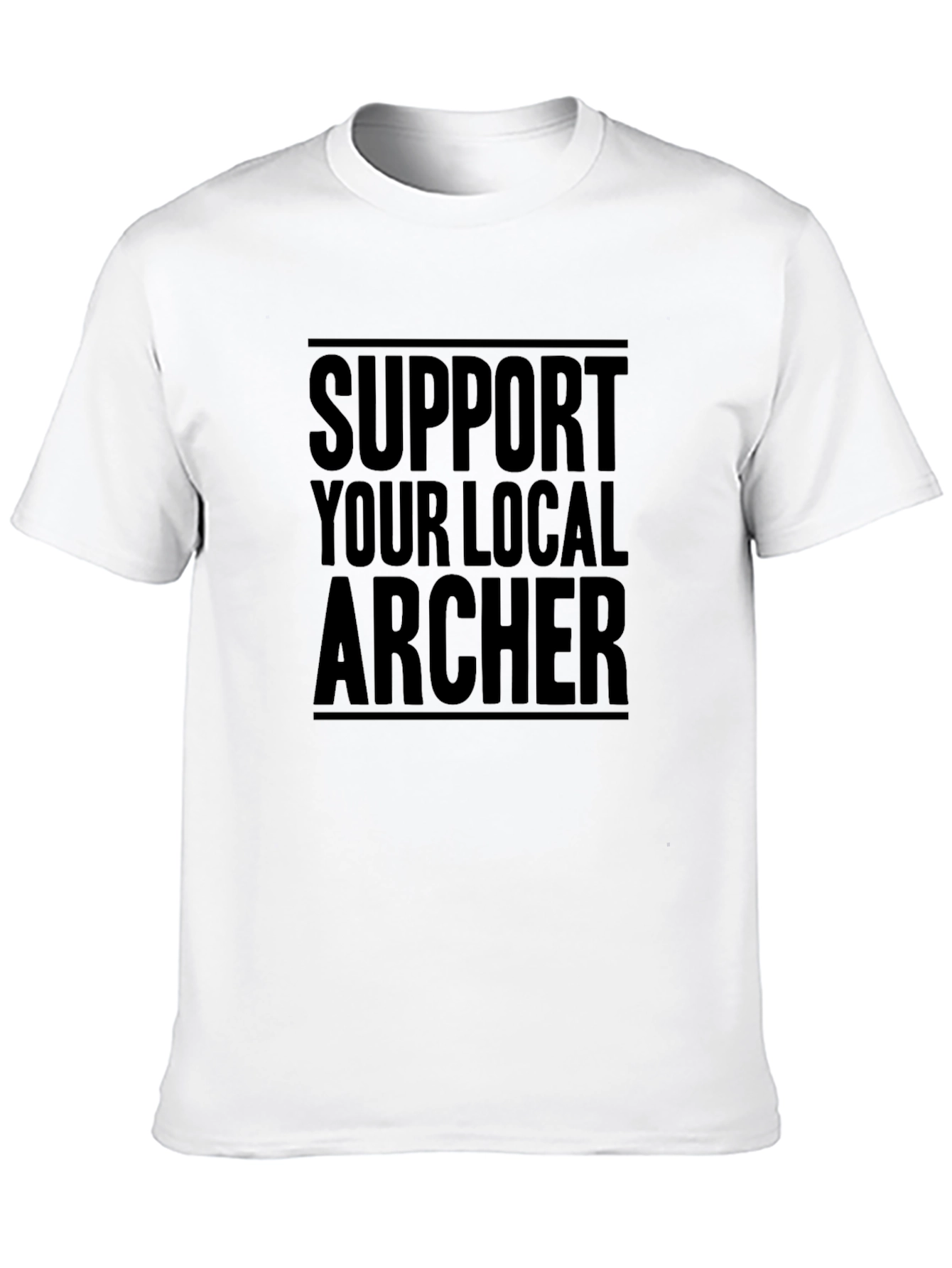 Black Support Your Local Archer T-Shirt - Black Crew Neck Tee view 10