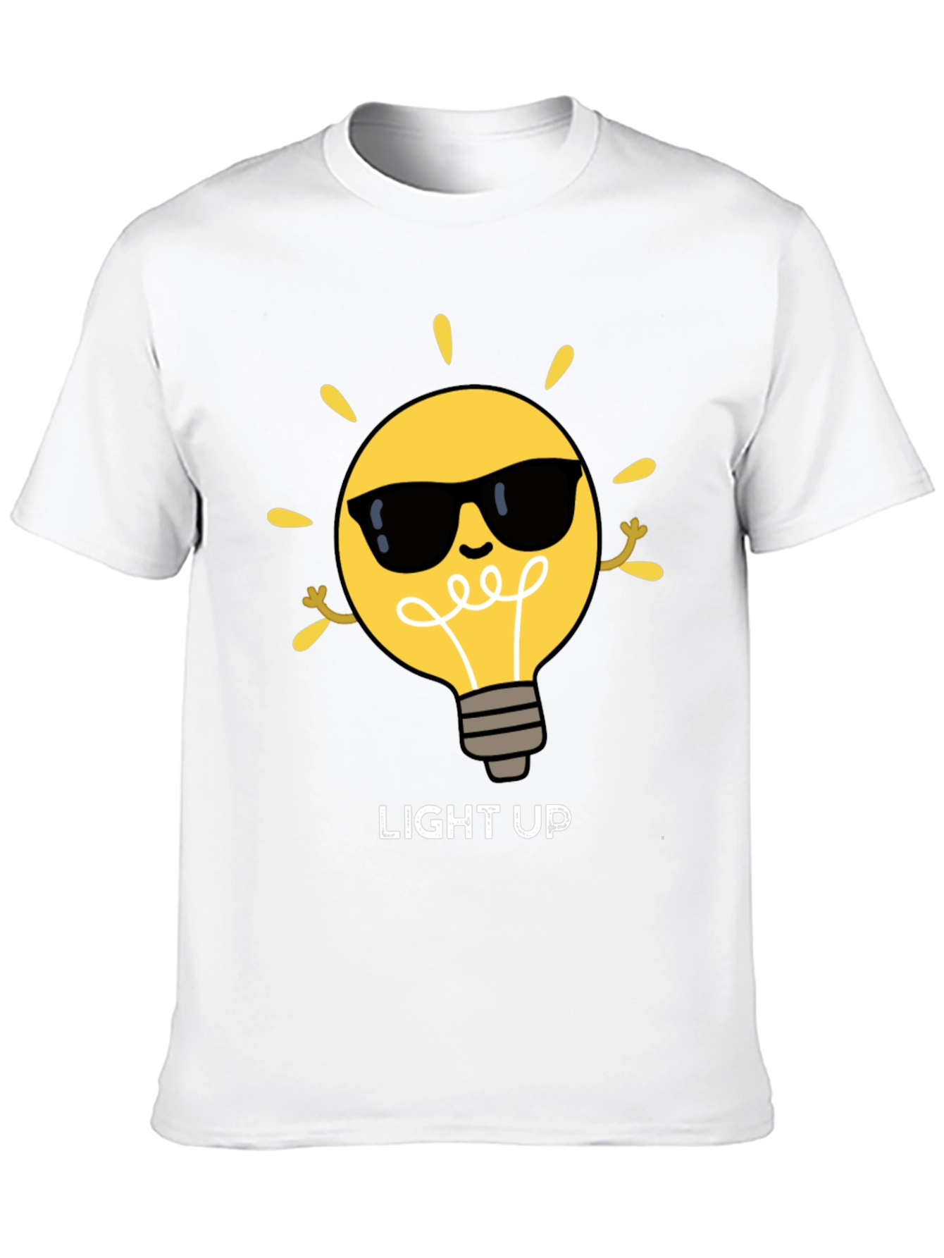 Black Light Up Graphic Tee - Cool Bulb Design view 10