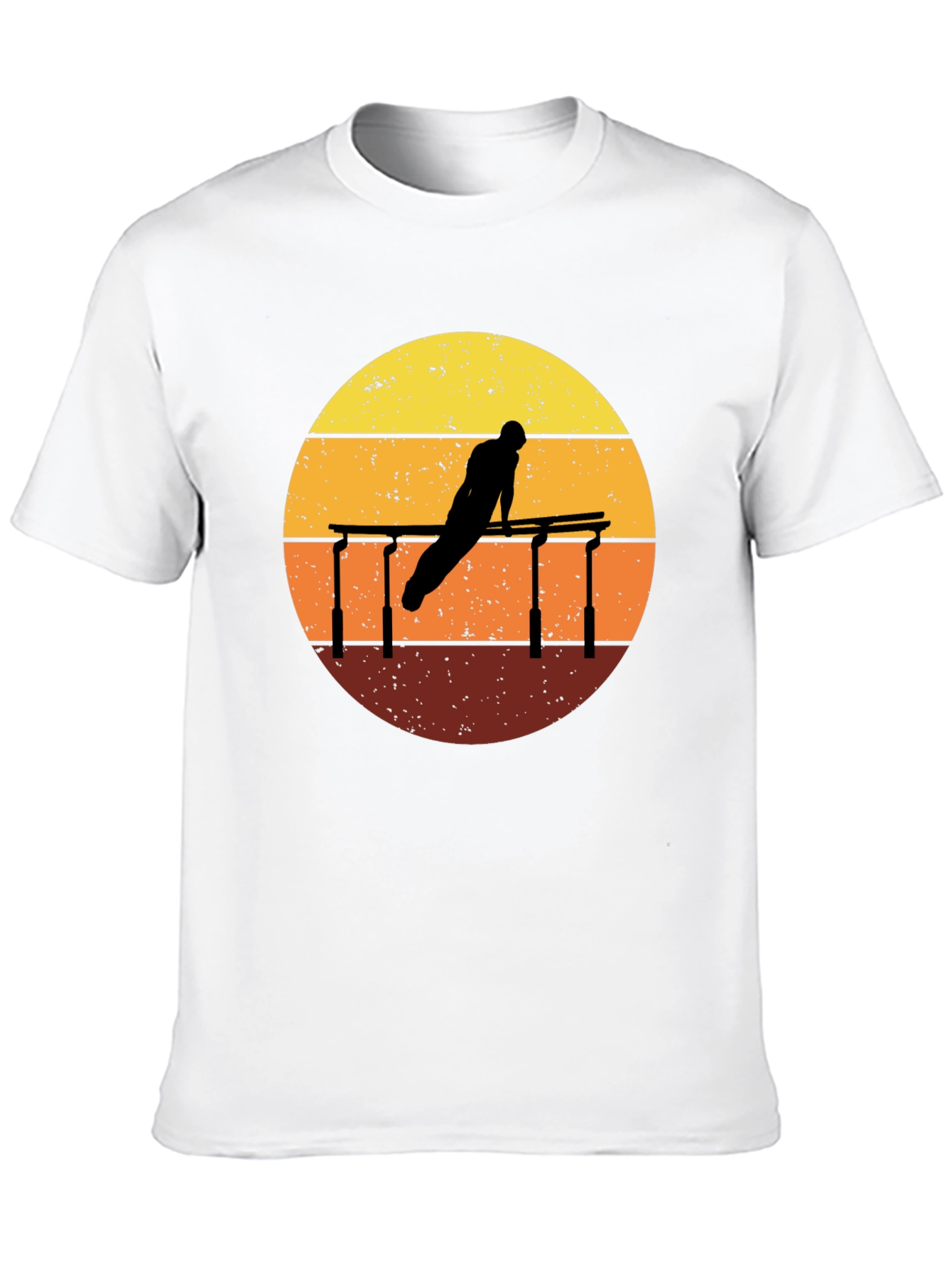 Black Gymnastics Sunset Graphic Tee - Black Cotton T-Shirt view 10