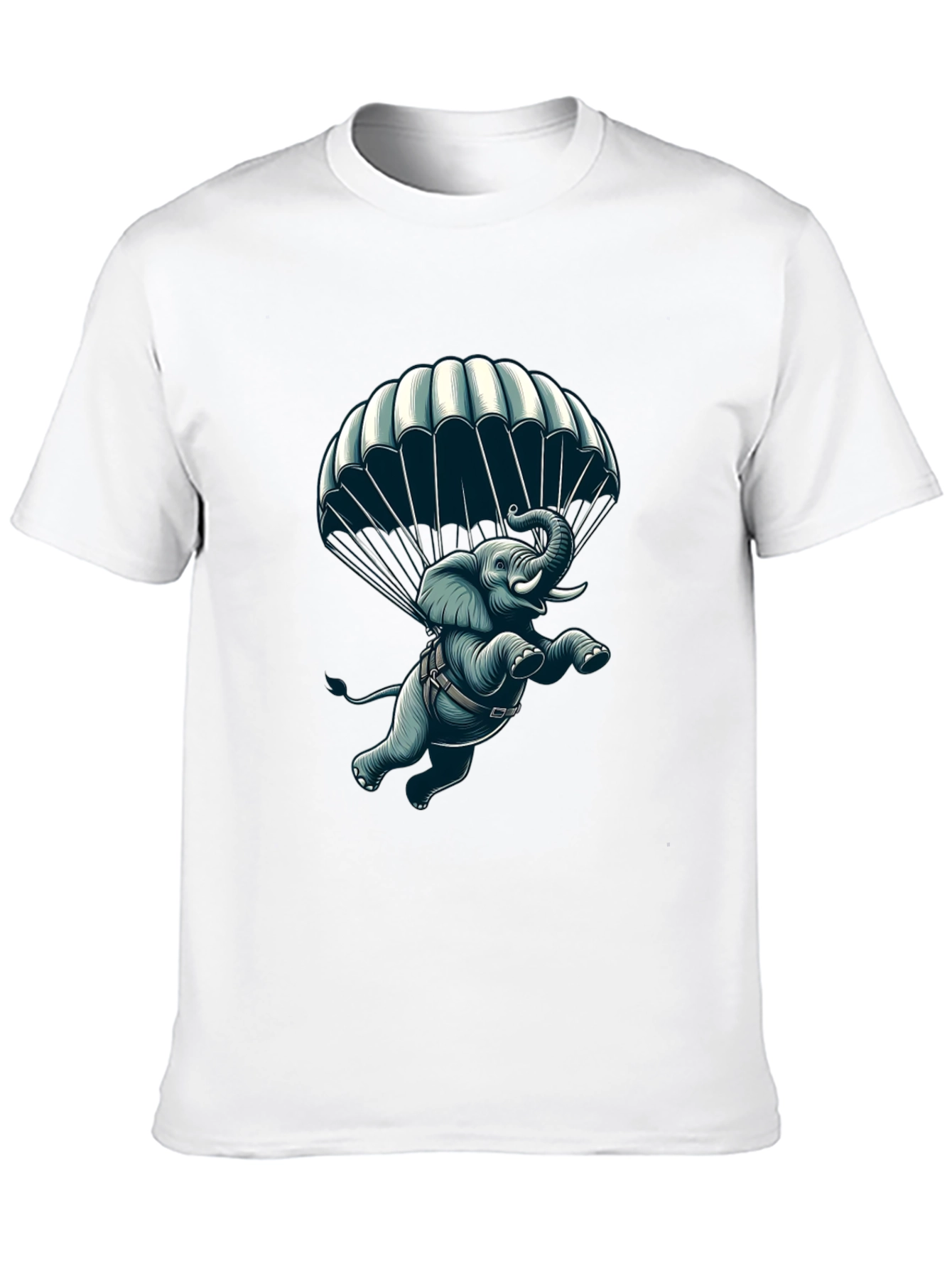 Black Parachuting Elephant Graphic Tee view 10