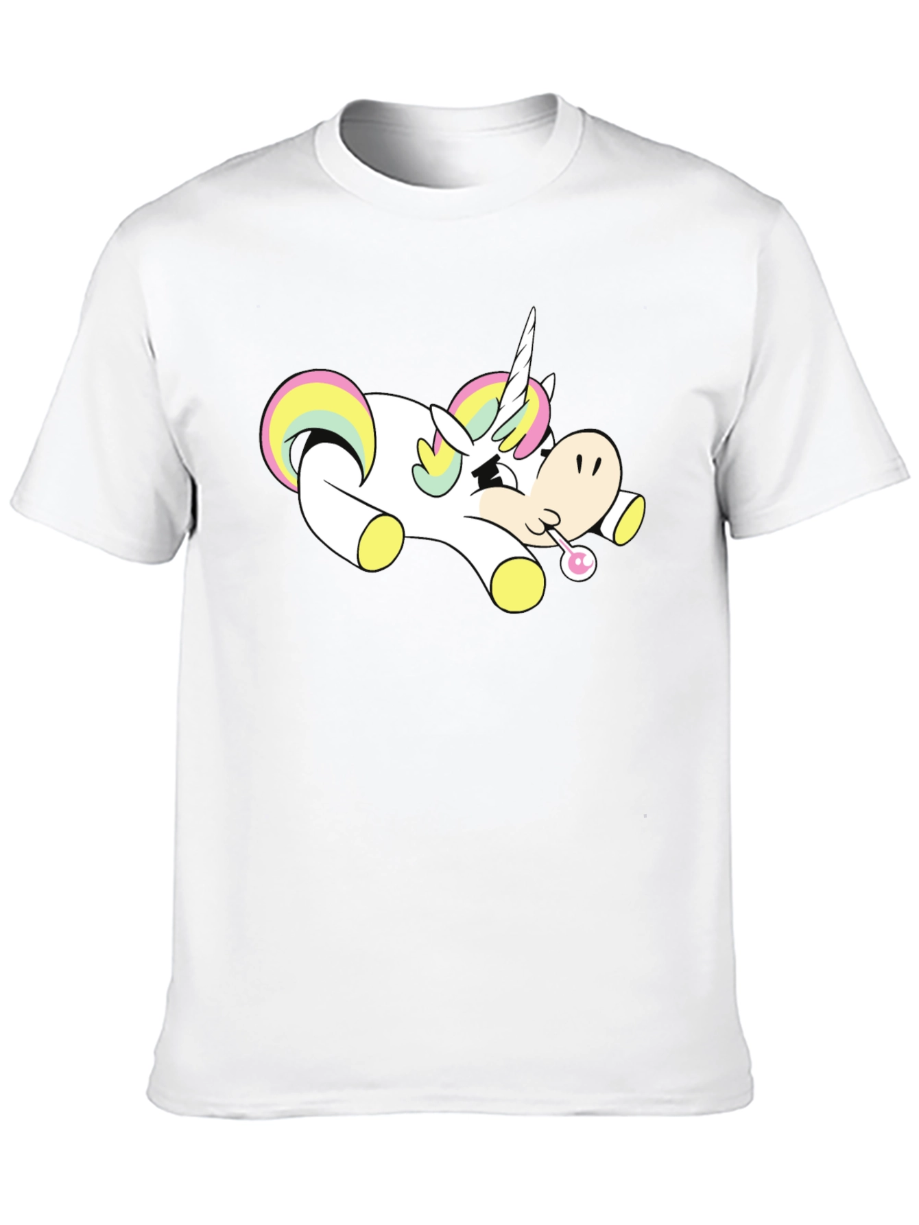 Black Unicorn Cartoon Black T-Shirt view 10