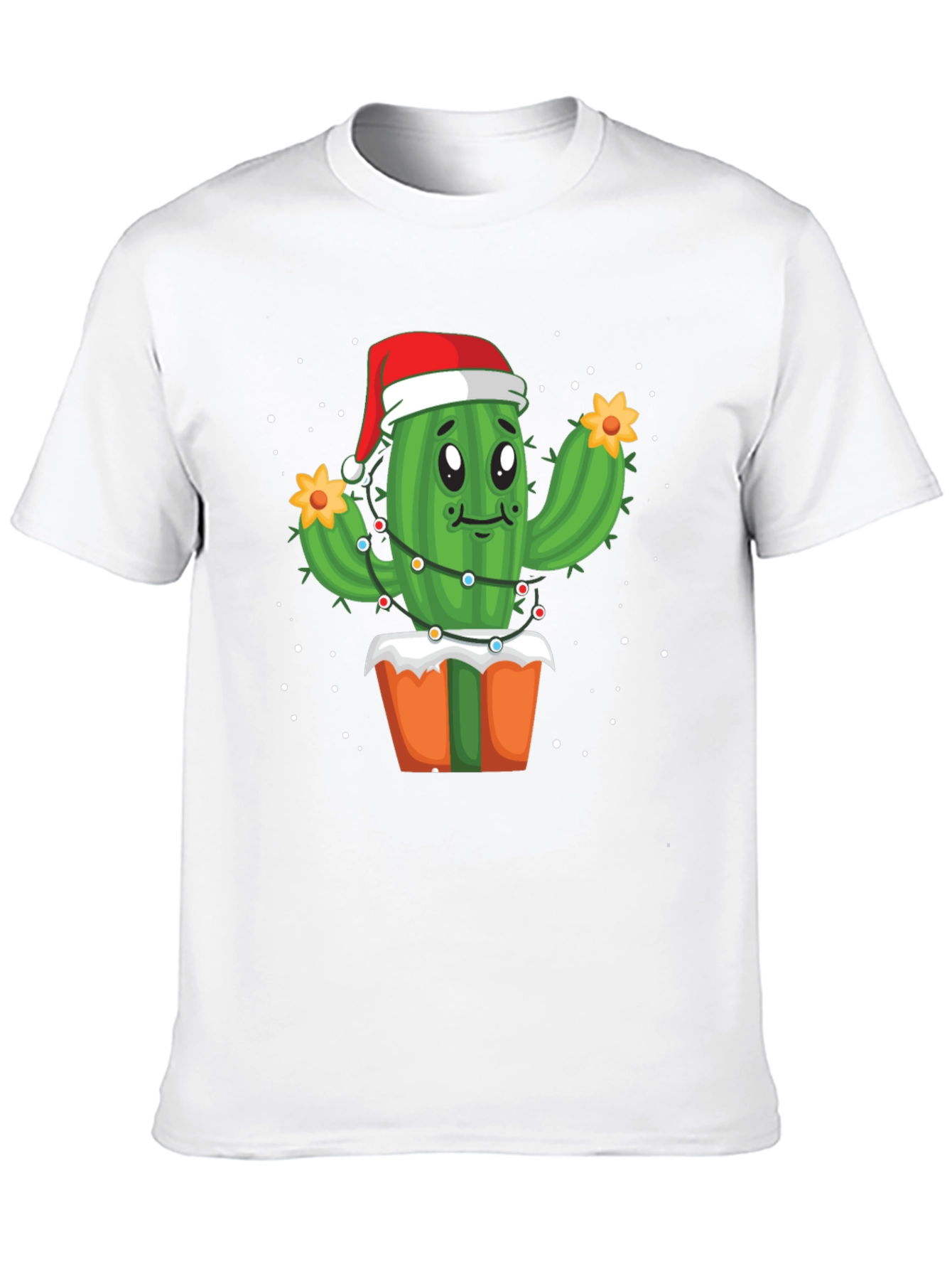 Black Festive Cactus Christmas T-Shirt view 10