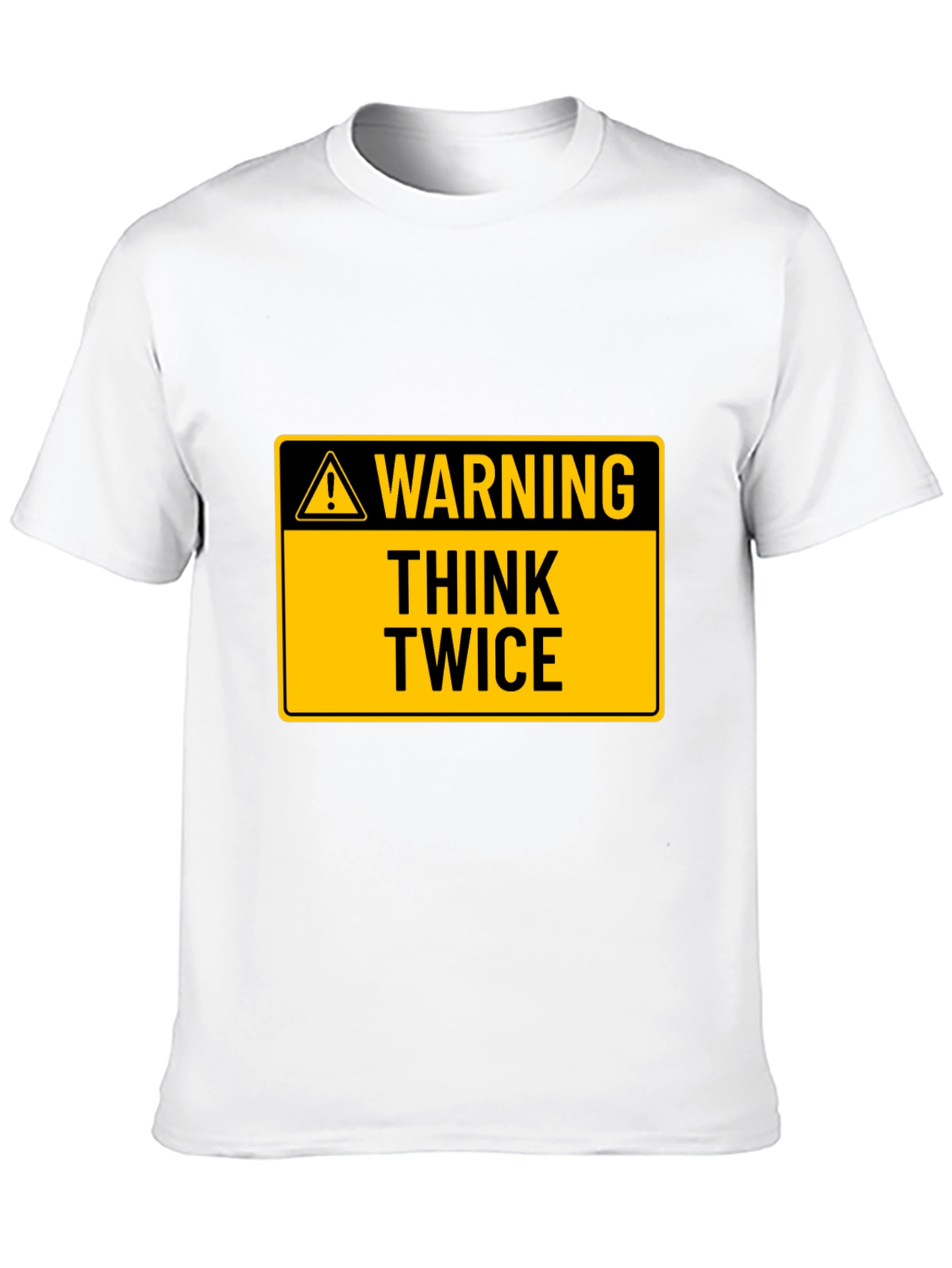Black Warning Think Twice Graphic Tee - Black Cotton T-Shirt view 10