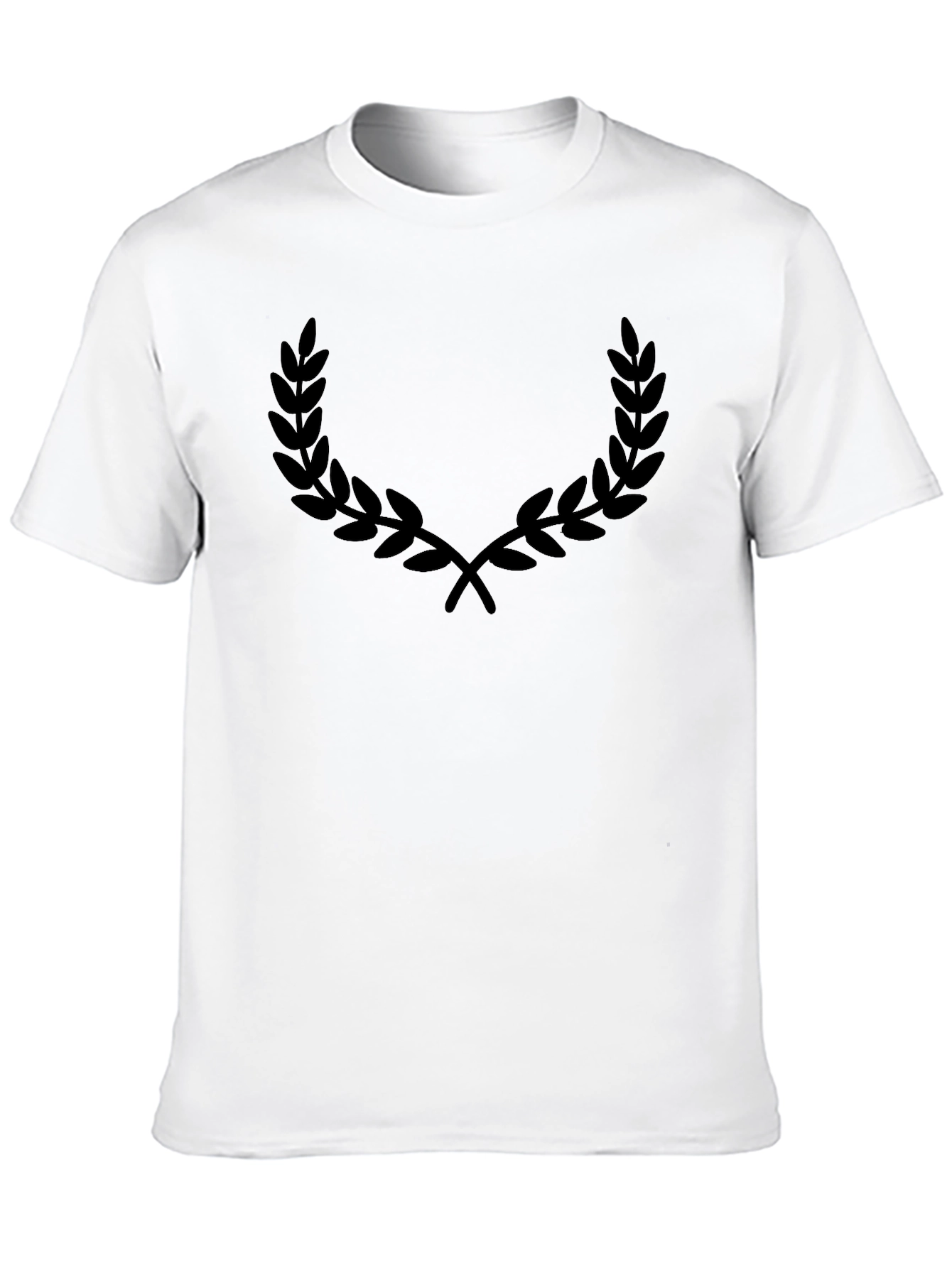 Black Men's Black Laurel Wreath Graphic Tee view 10
