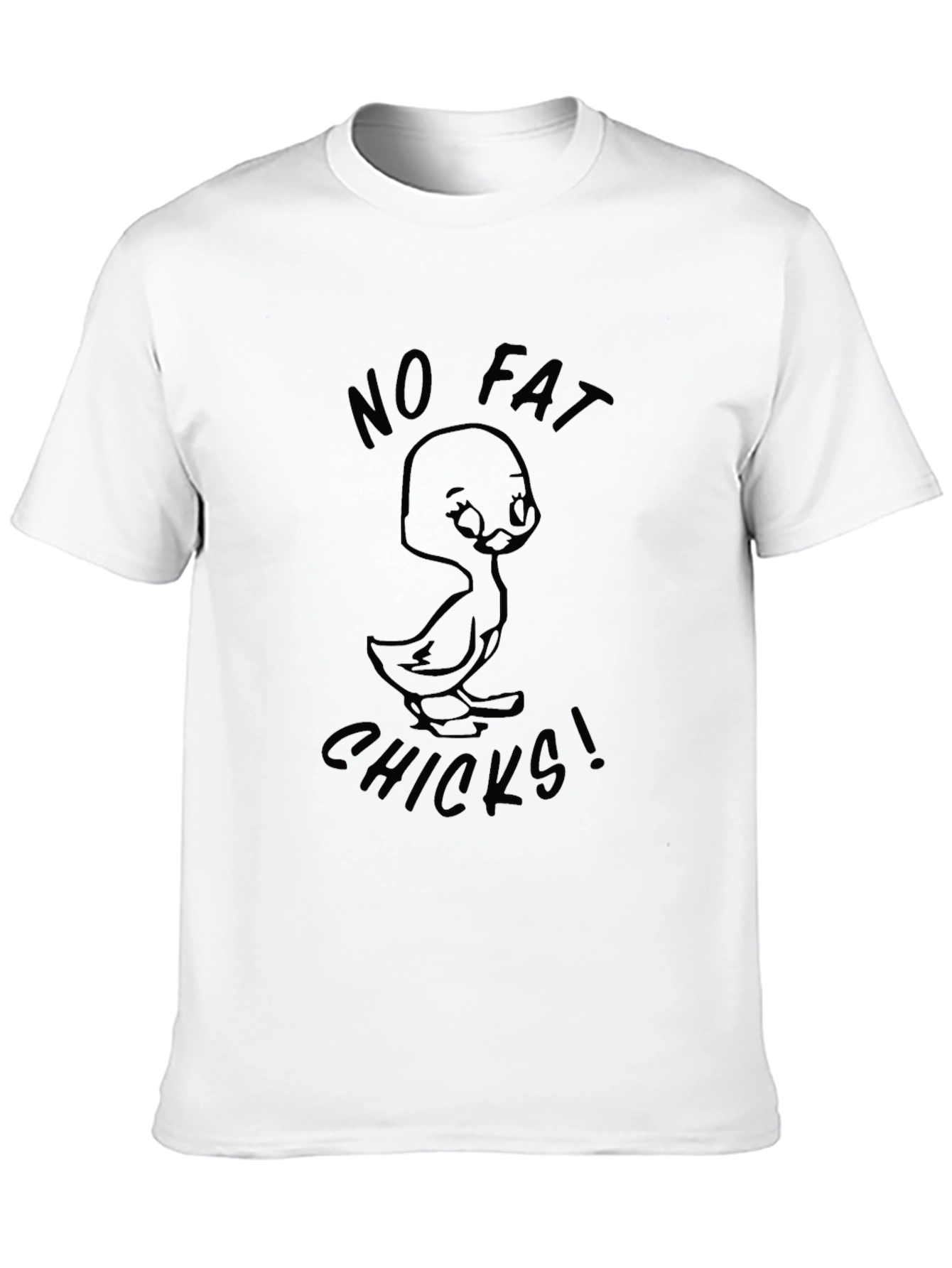 Black No Fat Chicks Graphic T-Shirt - Black Humor Tee view 10