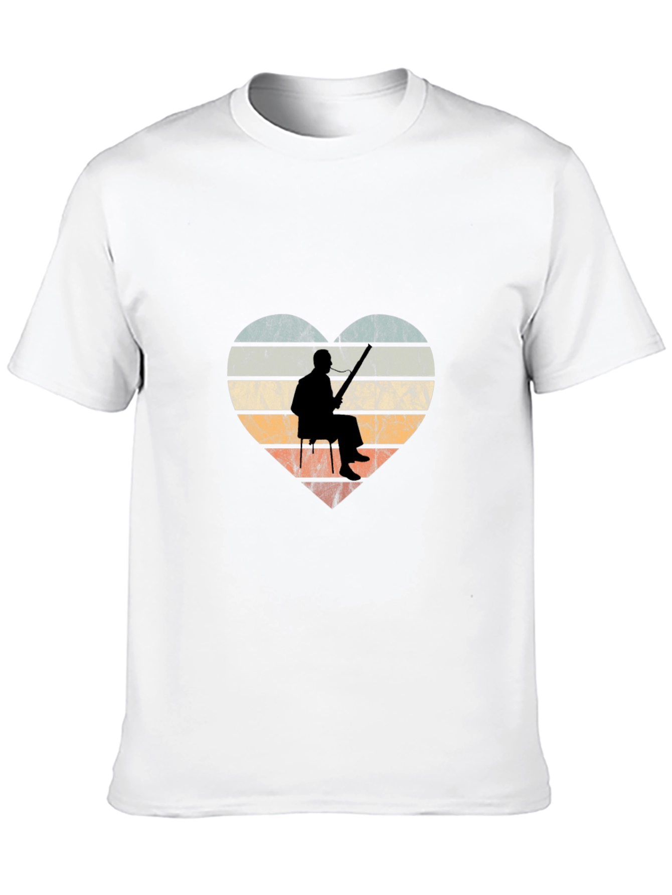 Black Vintage Fishing Heart Graphic T-Shirt view 10