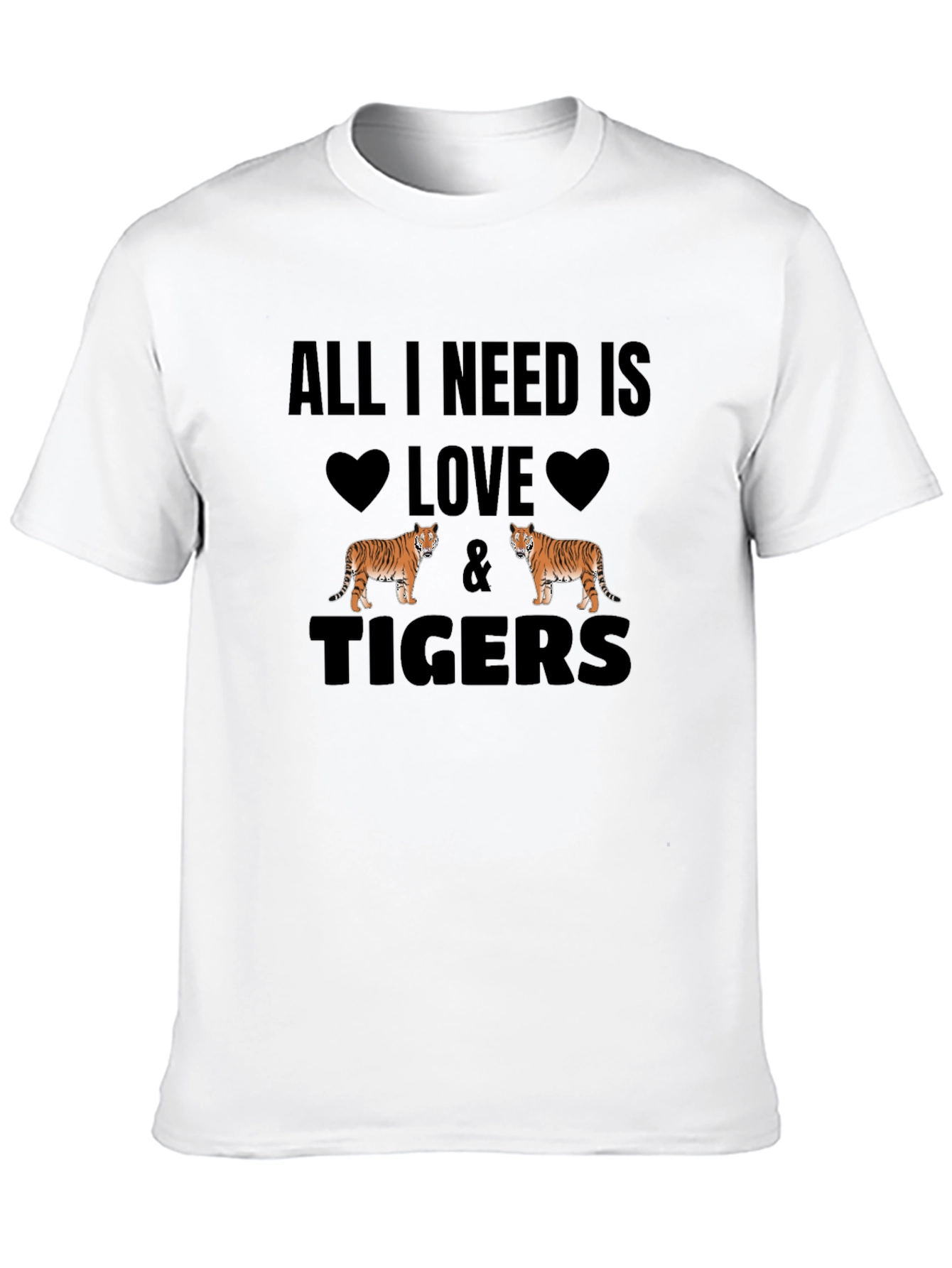 Black All I Need is Love & Tigers Black T-Shirt view 10