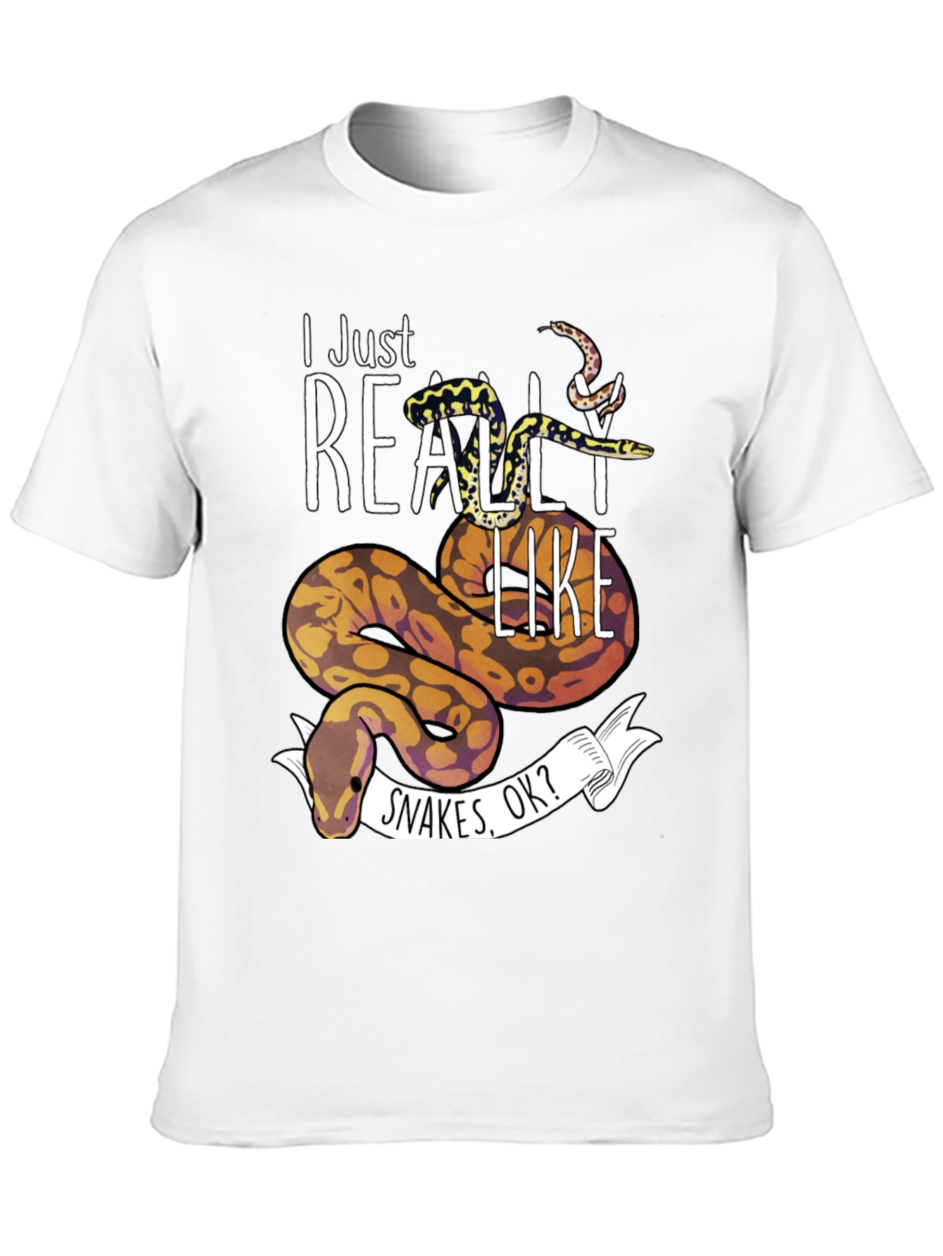 Black I Just Really Like Snakes OK? T-Shirt view 10