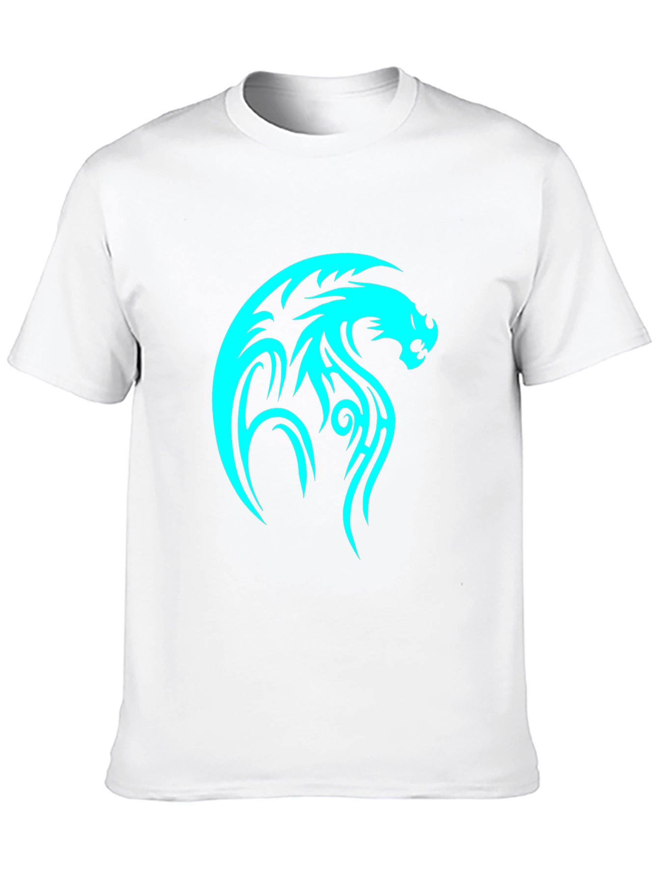 Black Tribal Dragon Graphic Tee - Black Cotton T-Shirt view 10