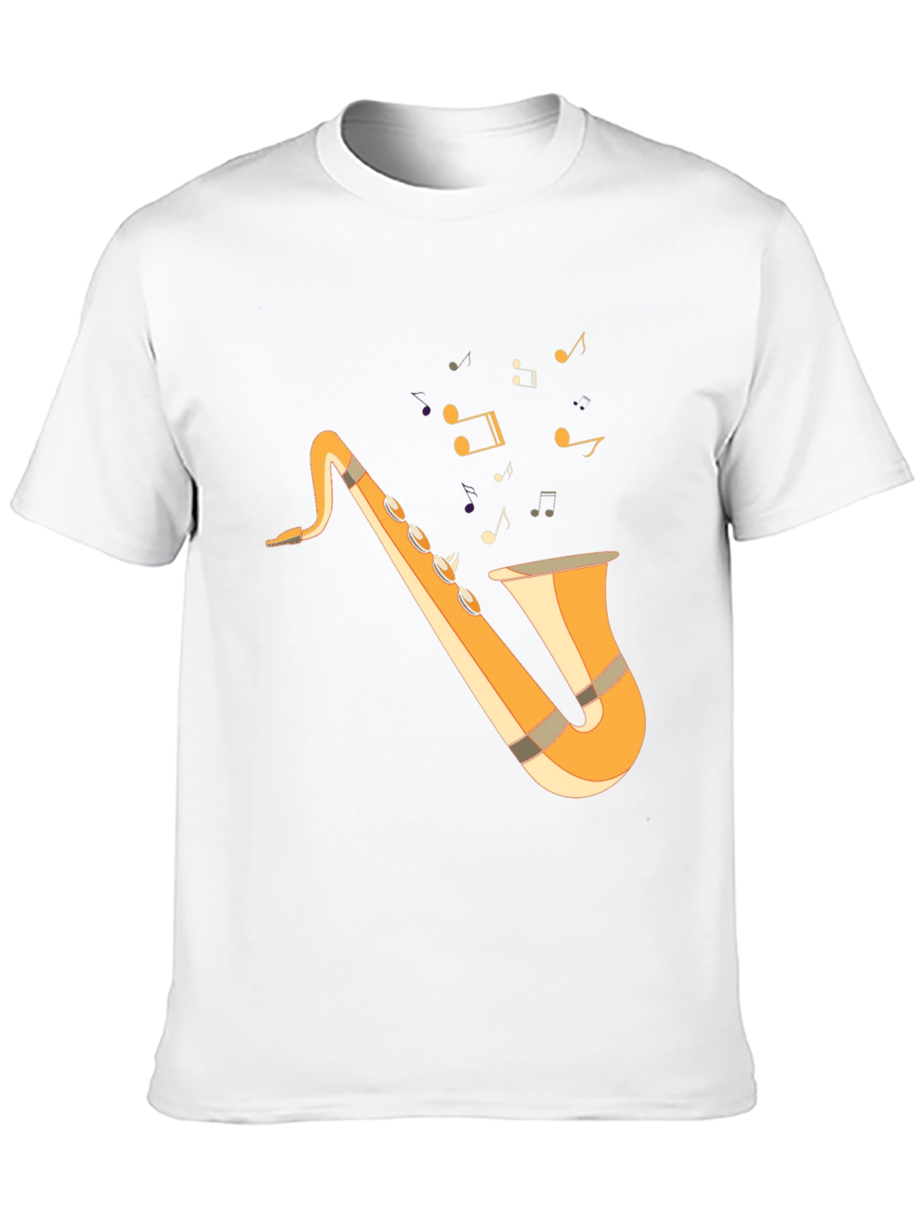 Black Saxophone Graphic Tee - Black Cotton T-Shirt for Music Lovers view 10