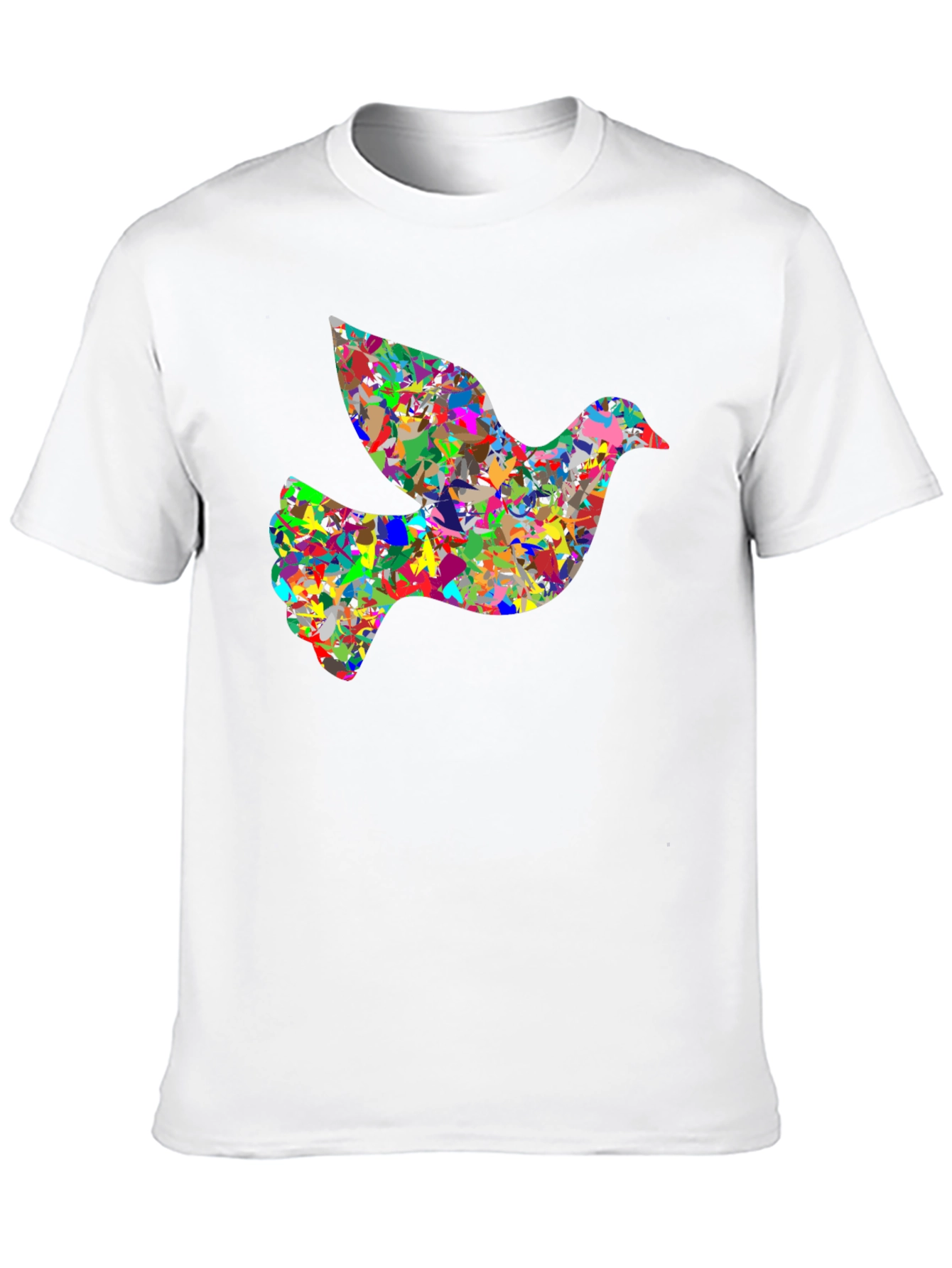 Black Peace Dove Graphic Tee - Abstract Art Bird T-Shirt view 10