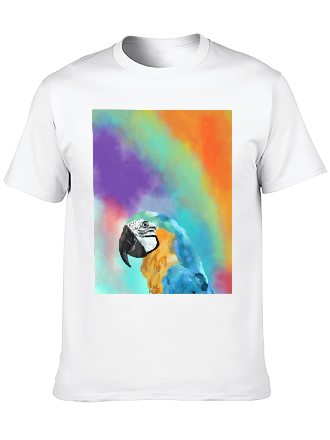 Black Parrot Graphic Tee - Colorful Macaw Design view 10